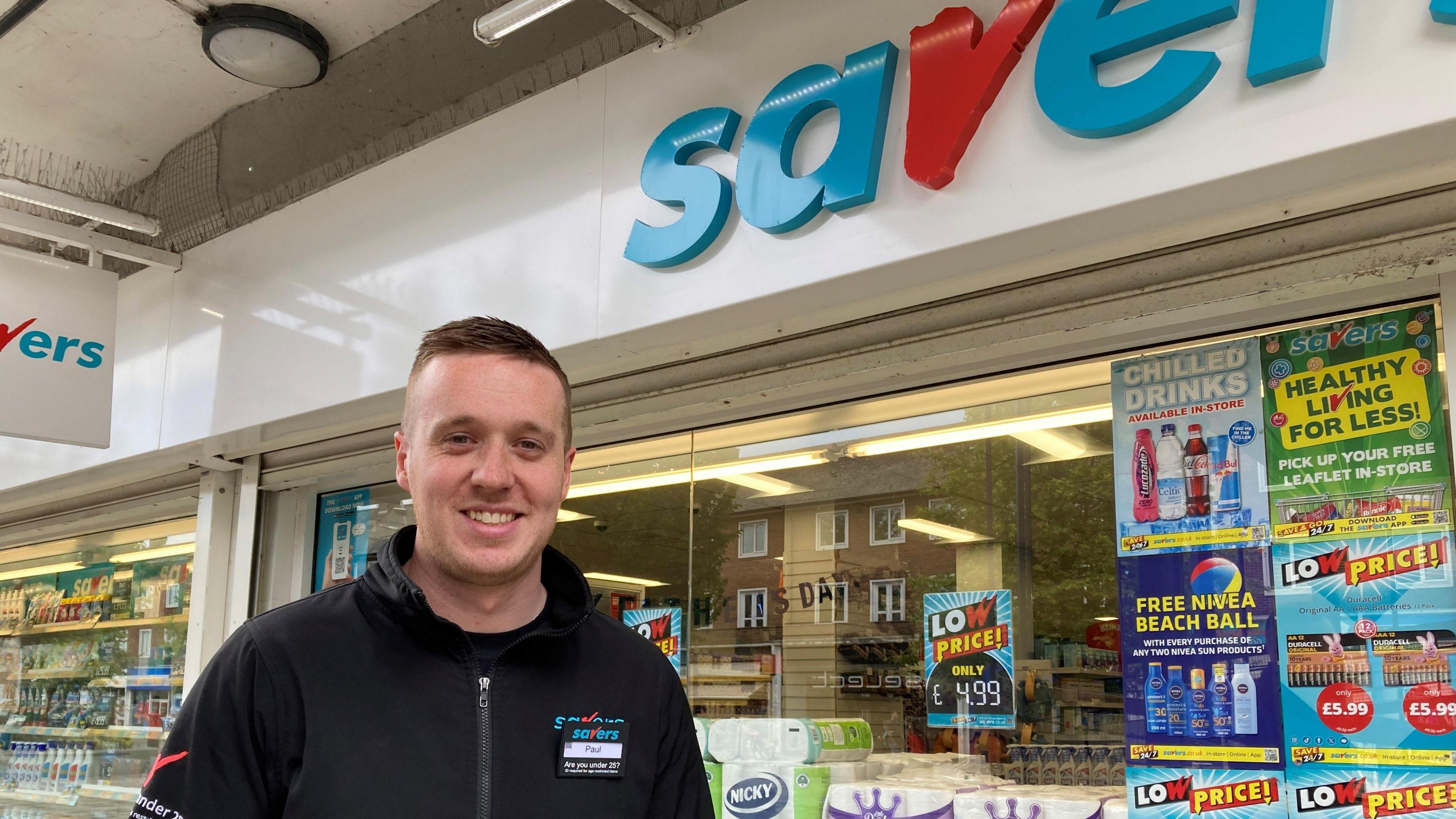 Paul Hunt outside the Savers store in Billingham