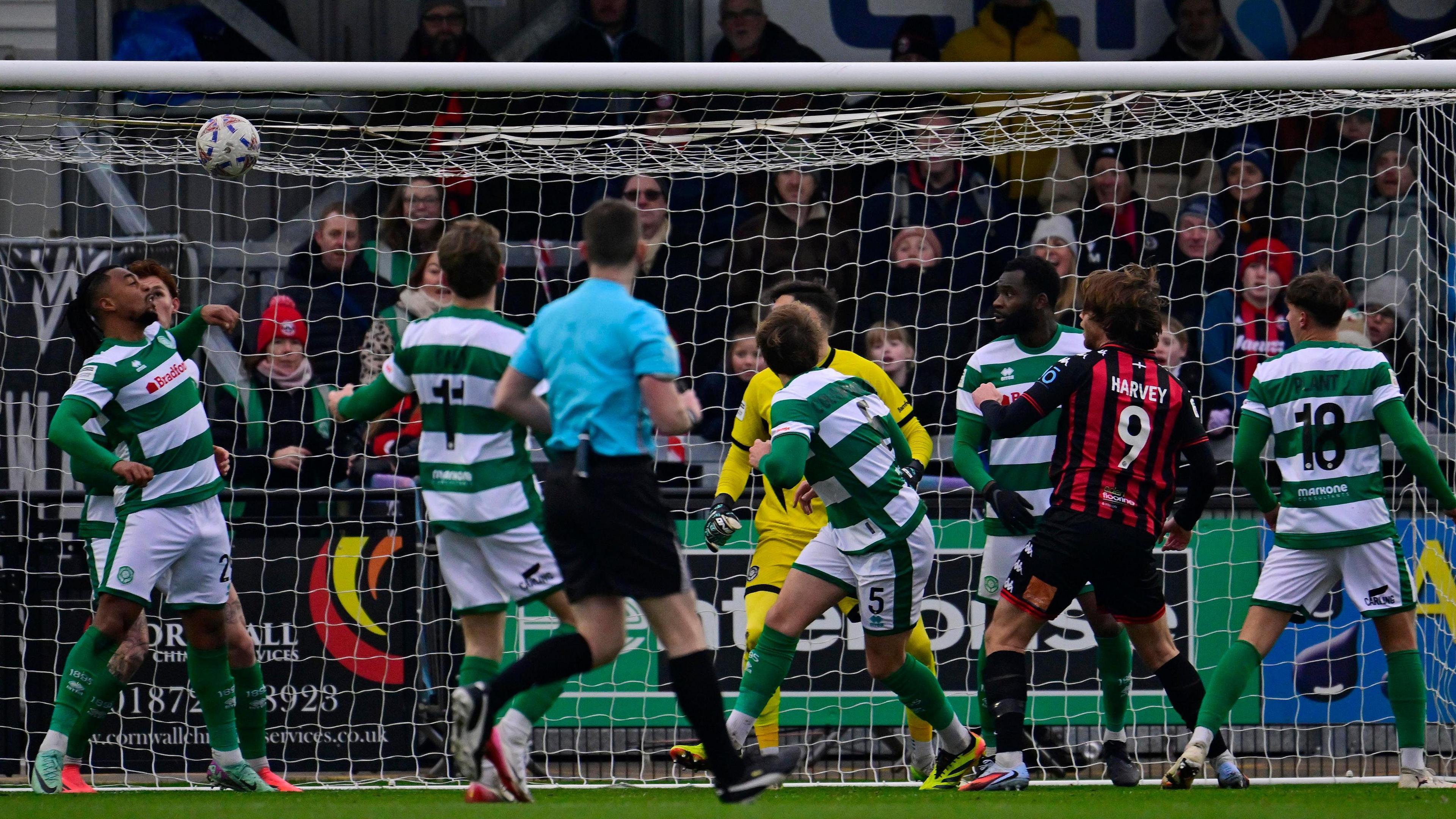 Tyler Harvey scores for Truro City