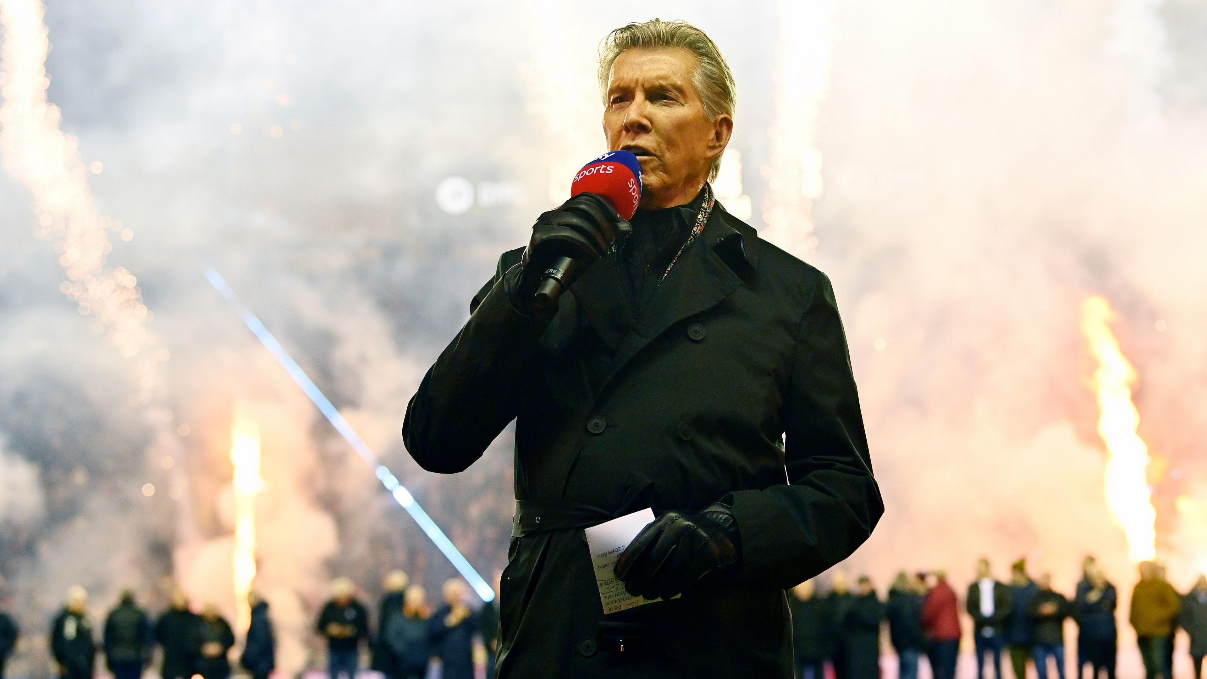 Michael Buffer announces the teams at Wigan v Leigh