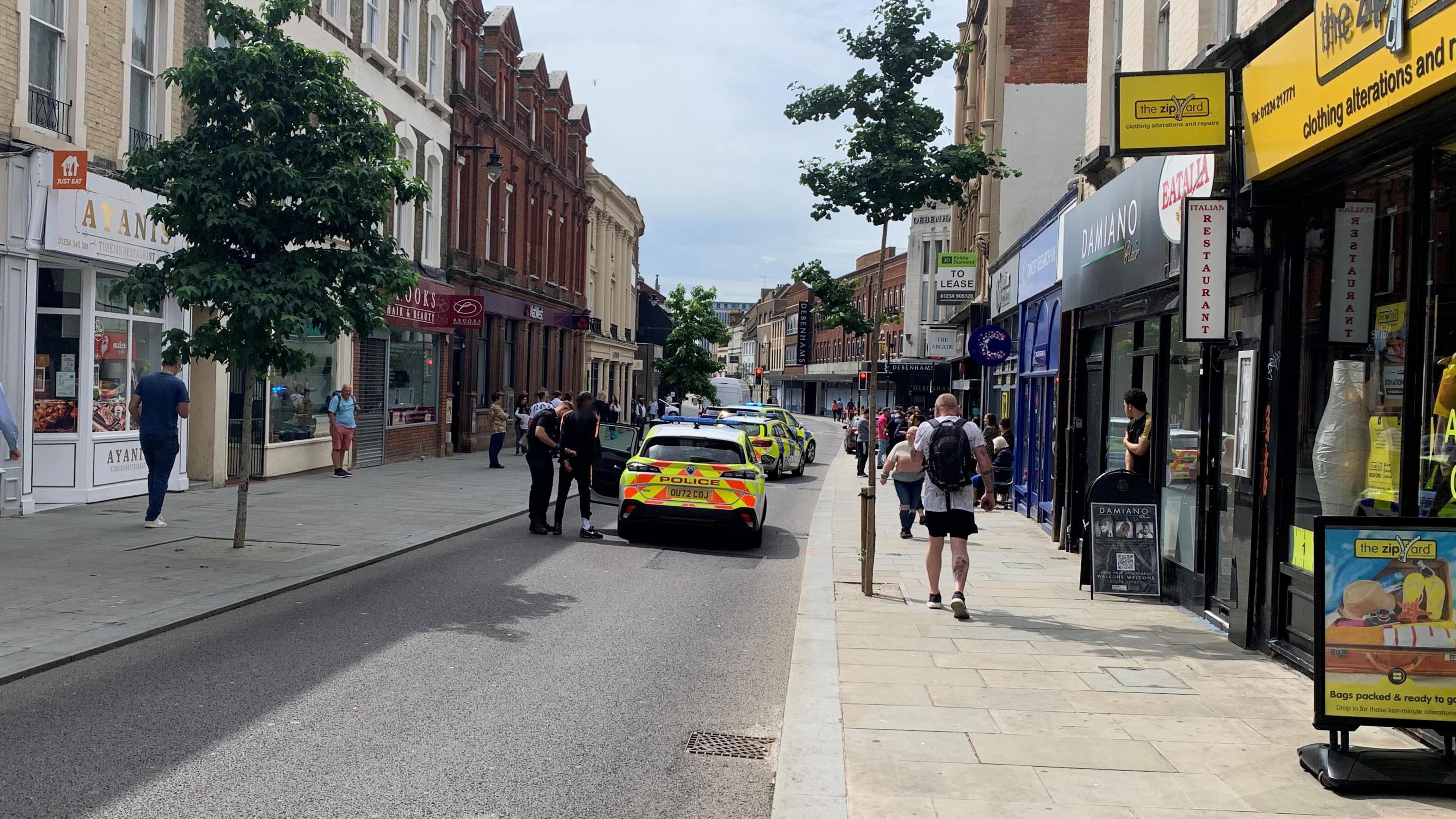 Police in Bedford High Street