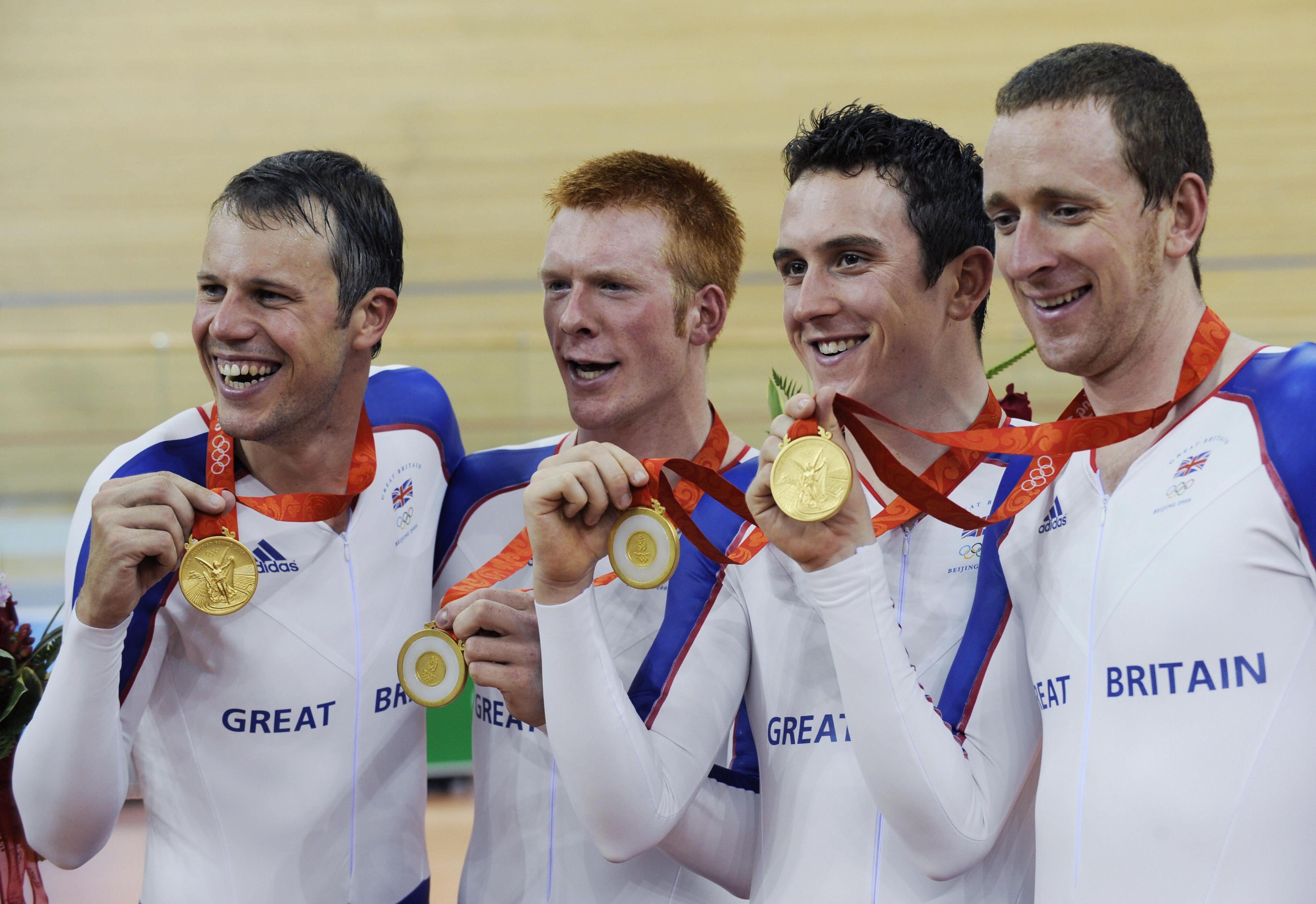 Paul Manning, Ed Clancy, Geraint Thomas and Bradley Wiggins