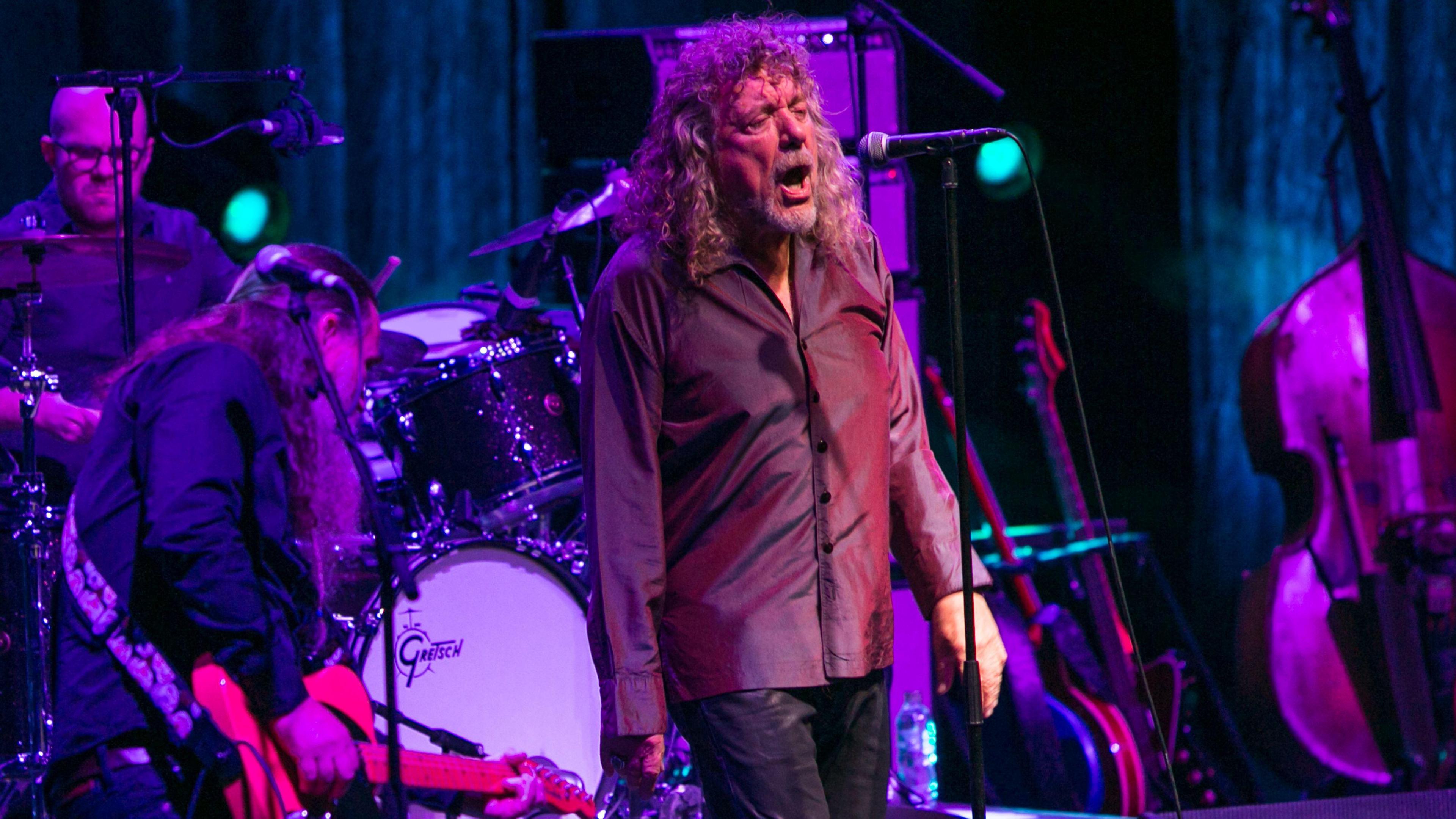 Robert Plant on stage at the Wales Millennium Centre in 2018.