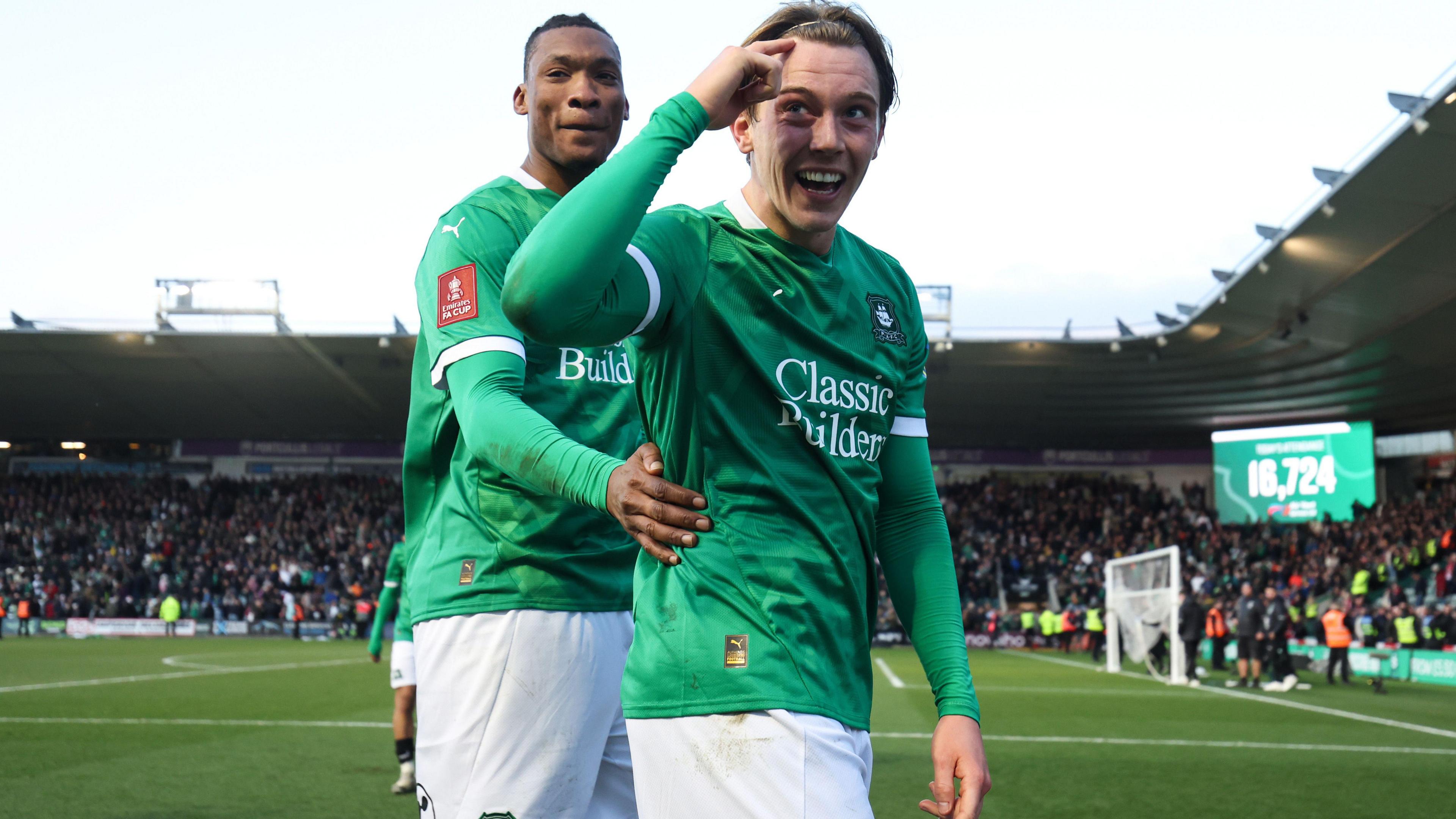 Callum Wright celebrates after the win over Liverpool