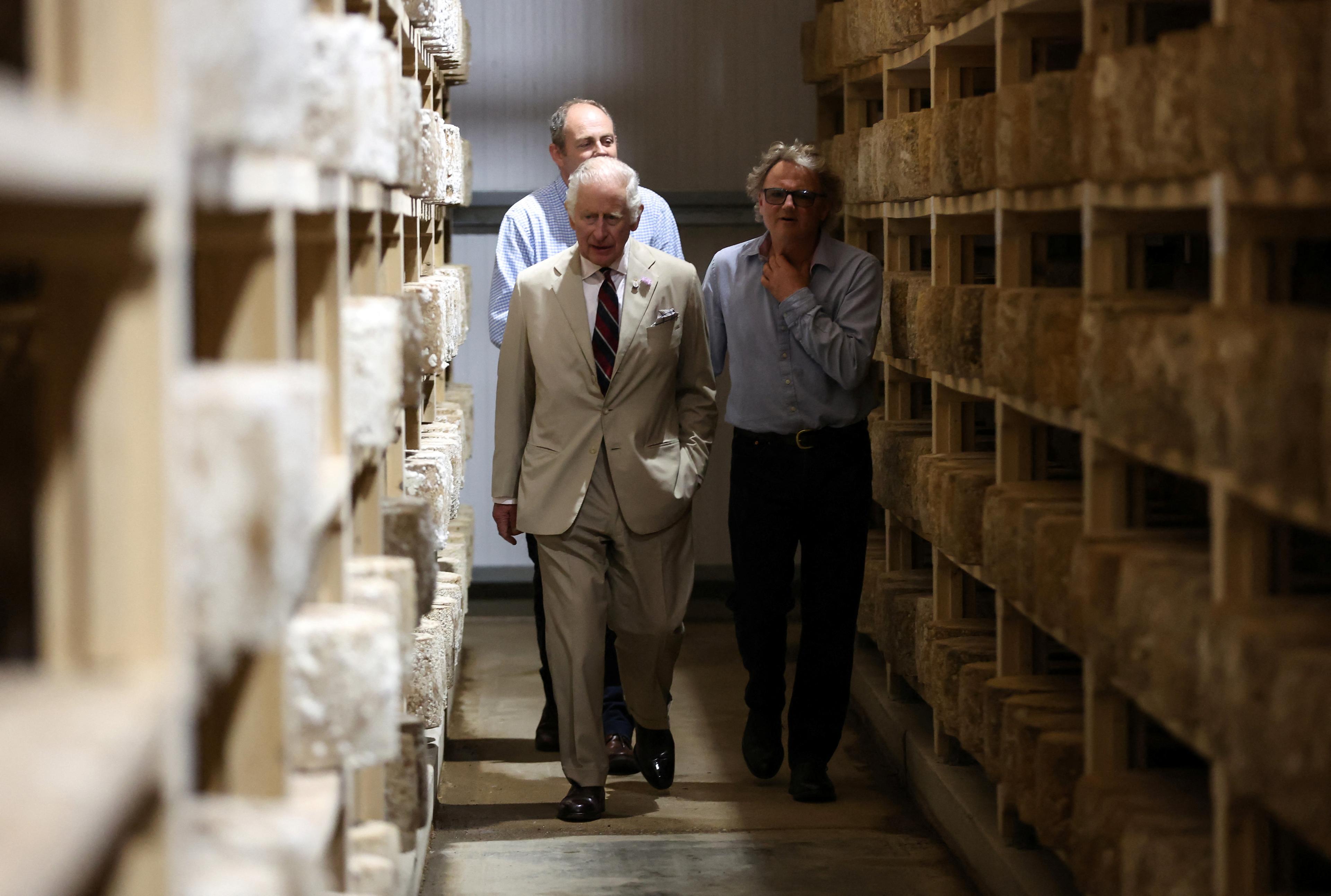 King Charles III visited the home of Lincolnshire Poacher Cheese in Ulceby