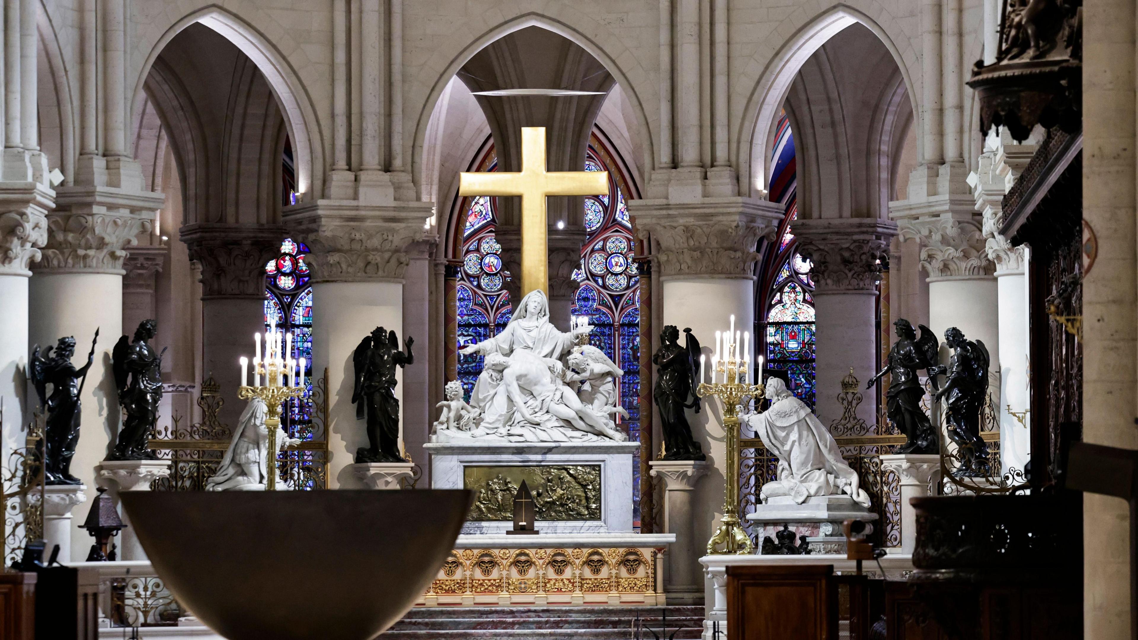 New altar inside Notre-Dame cathedral. 