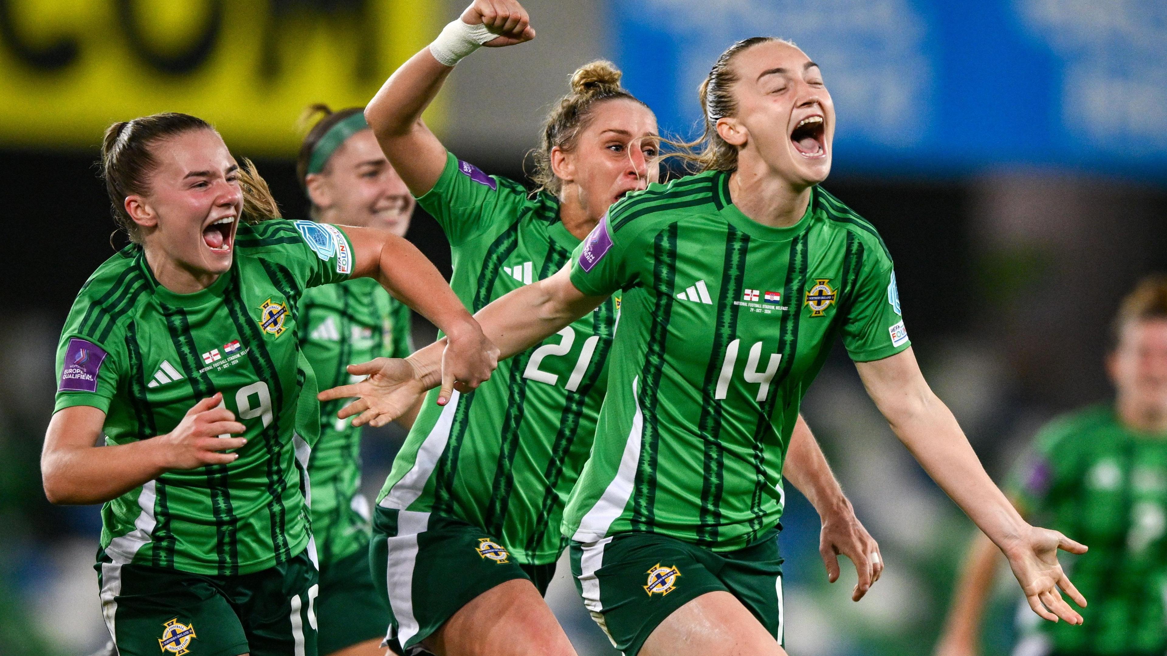 Lauren Wade celebrates her goal