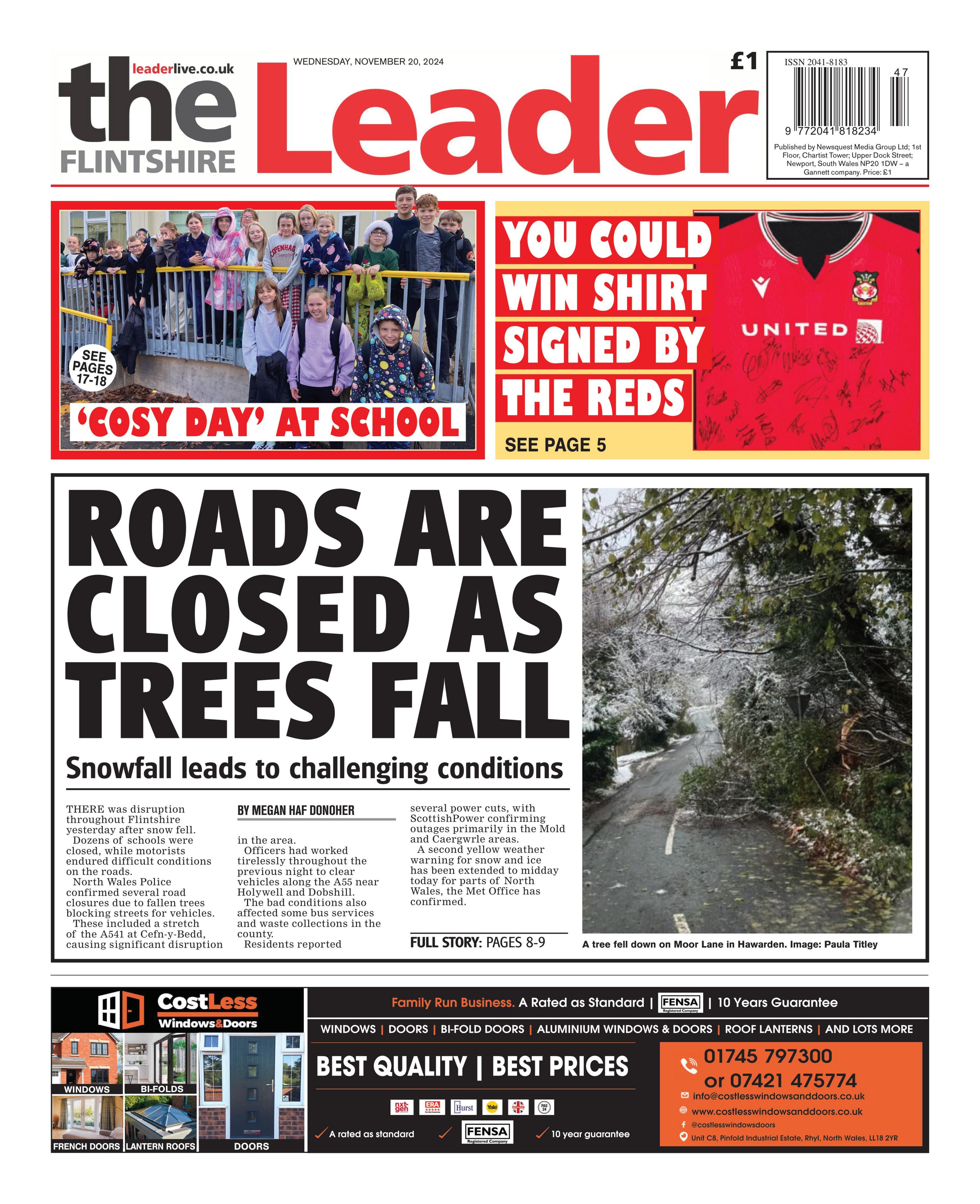 Front page of the Flintshire Leader