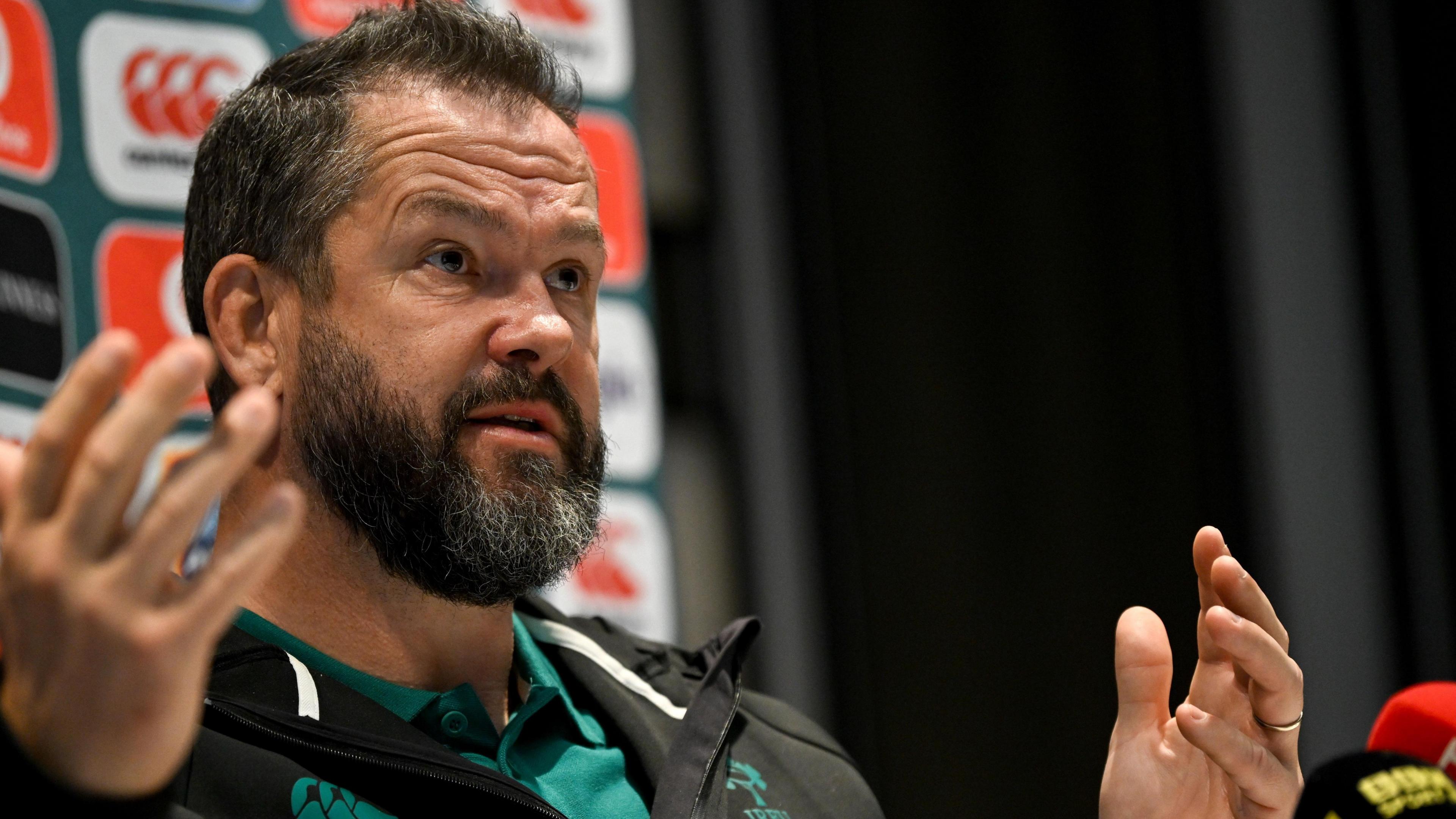 Andy Farrell speaking to reporters in Chicago on Thursday