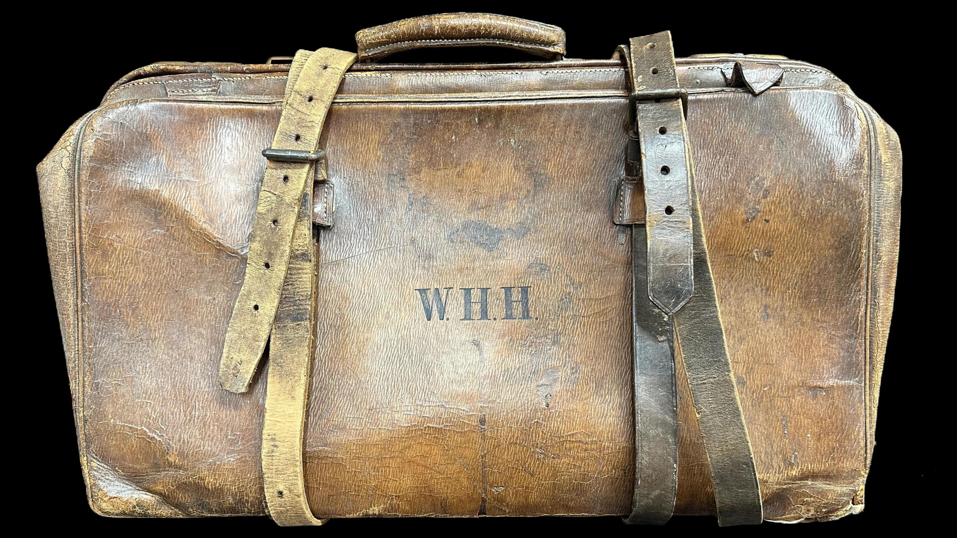 The leather violin case