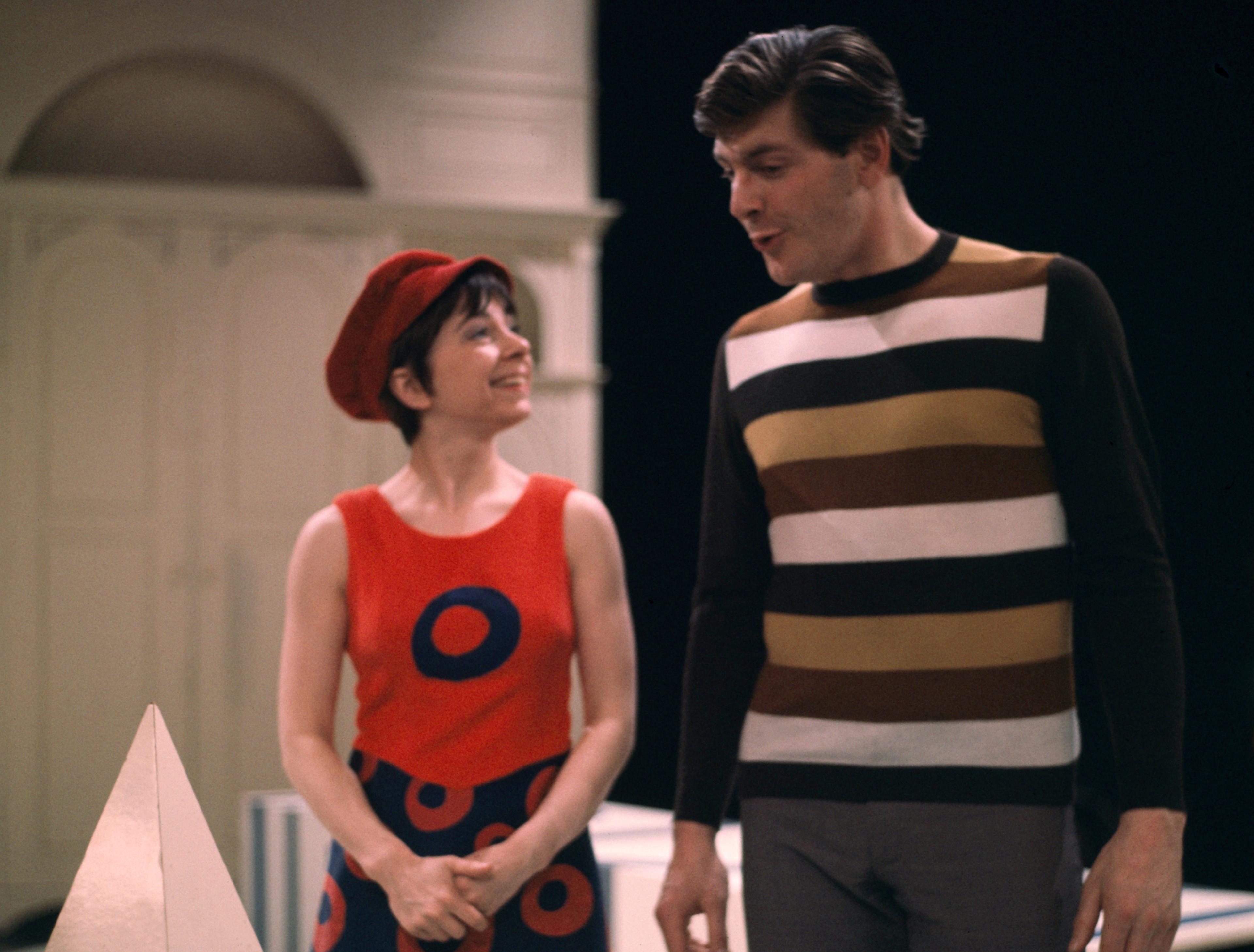 Colour photo of Peter Purves and Jackie Lane in Doctor Who