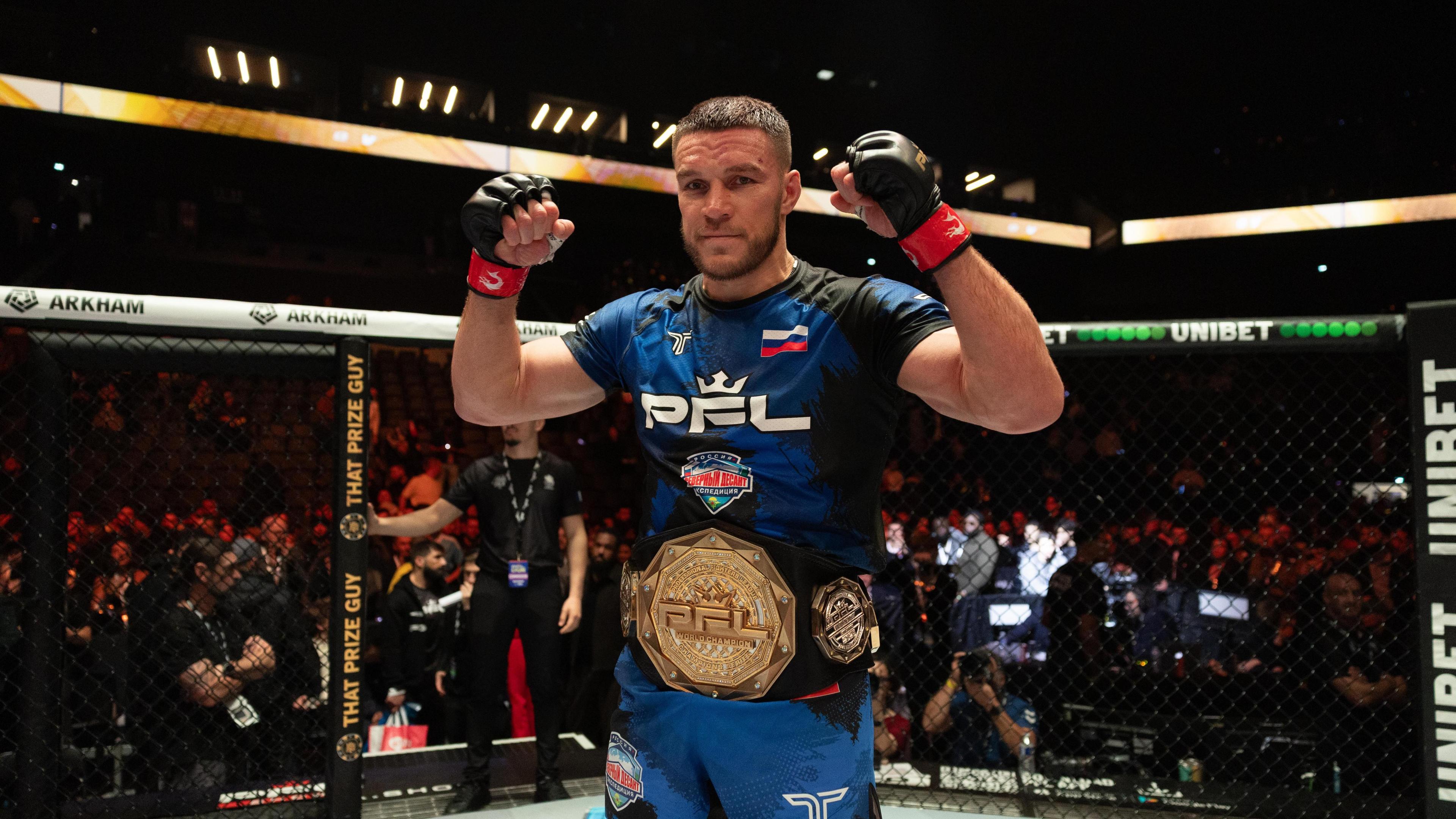 Vadim Nemkov celebrates beating Renan Ferreira