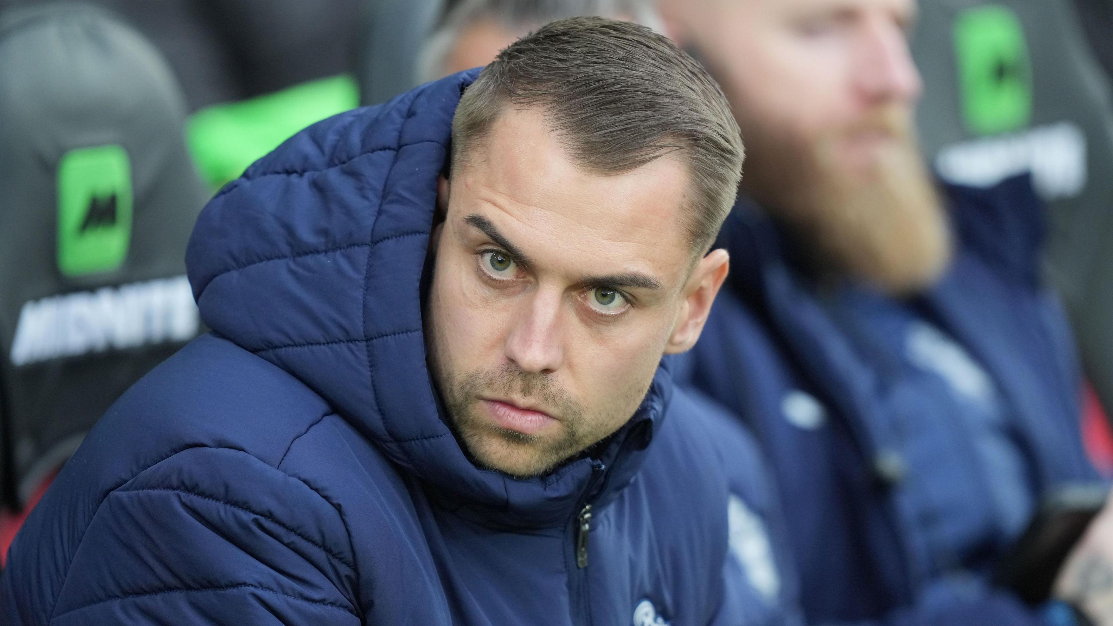 Southamptom boss Tonda Eckert looks on from the bench at St Mary's Stadium 