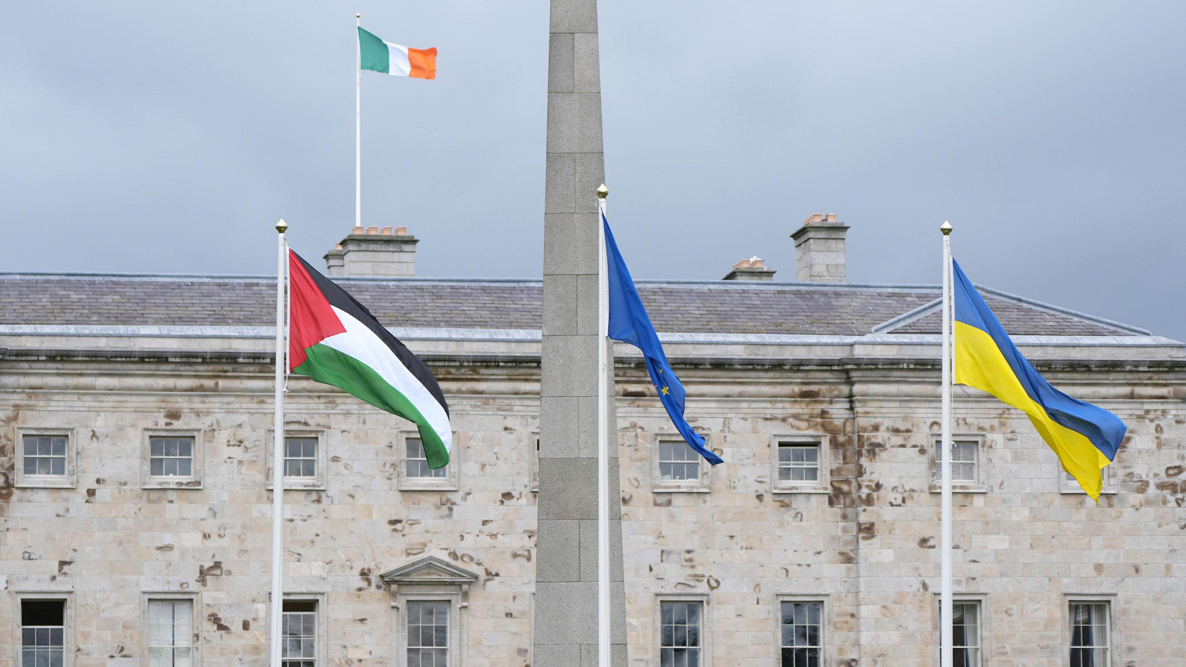 The Palestinian flag has been raised at Leinster House