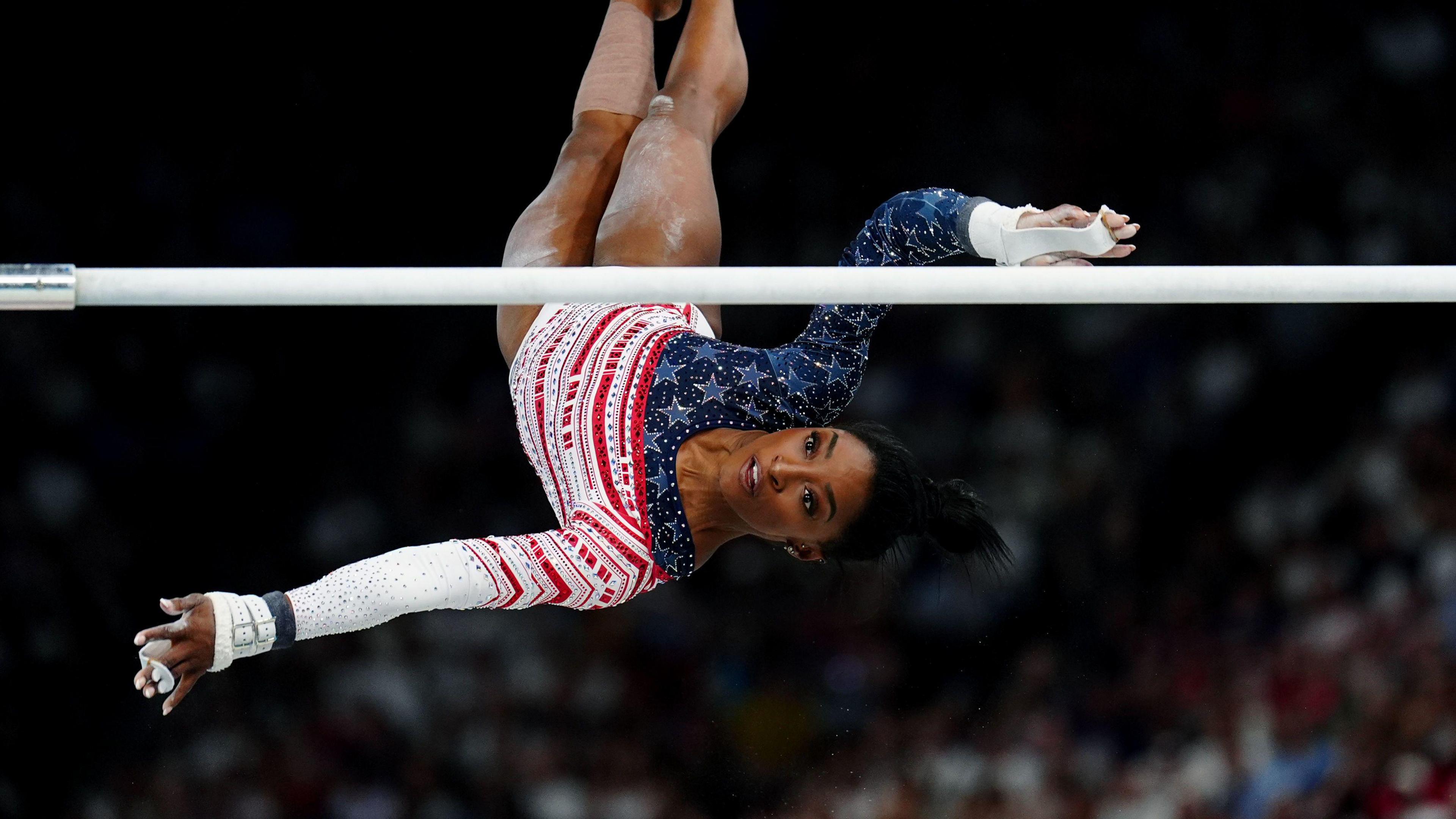 simone biles on uneven bars