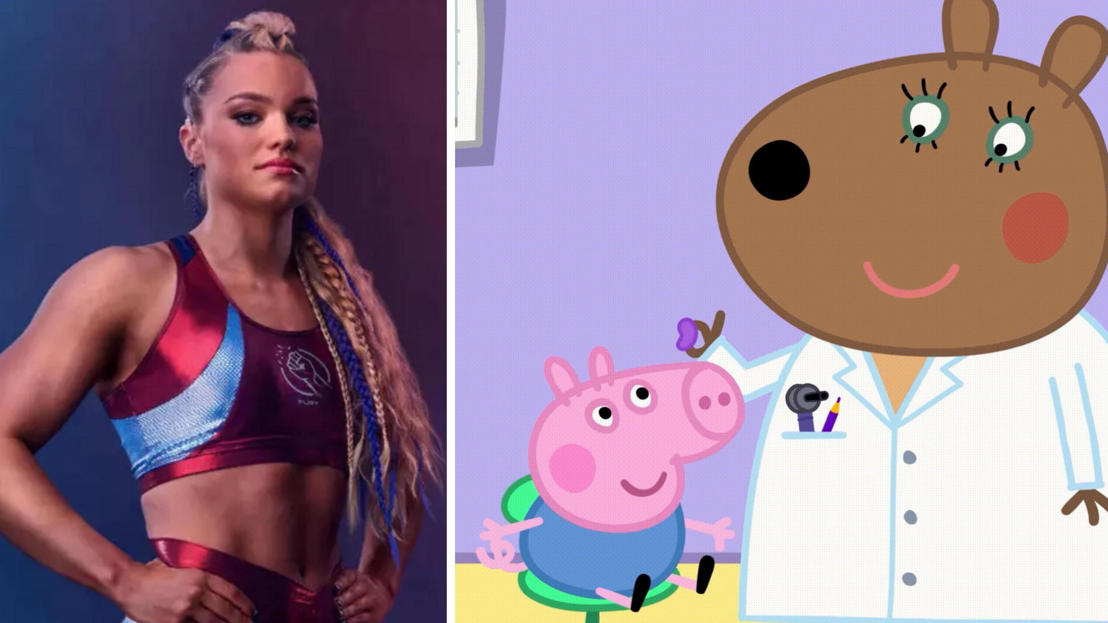 Jodie Ounsley and George from Peppa Pig having a hearing aid fitted