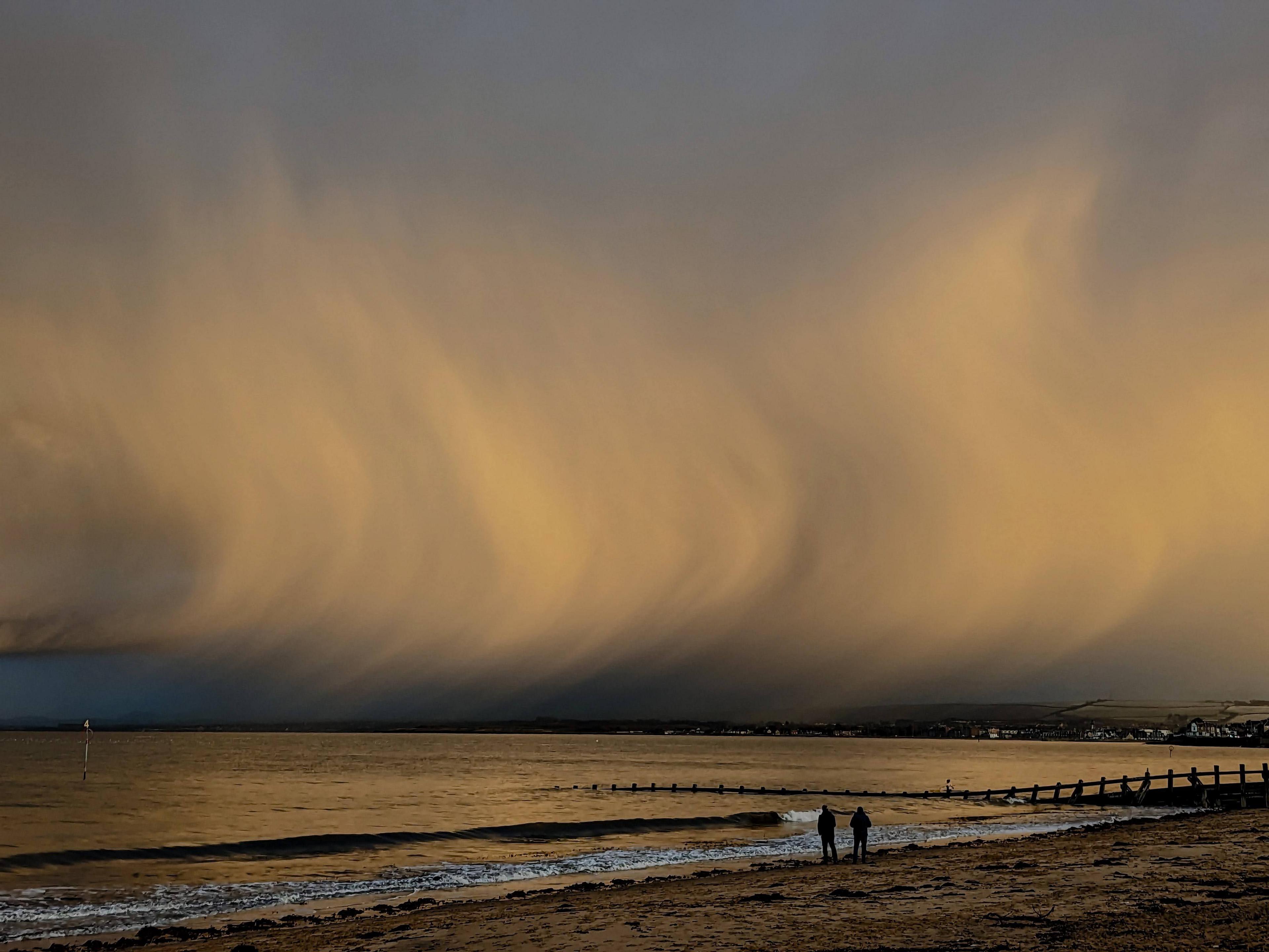 An ominous snow-laden sky off Portobello.