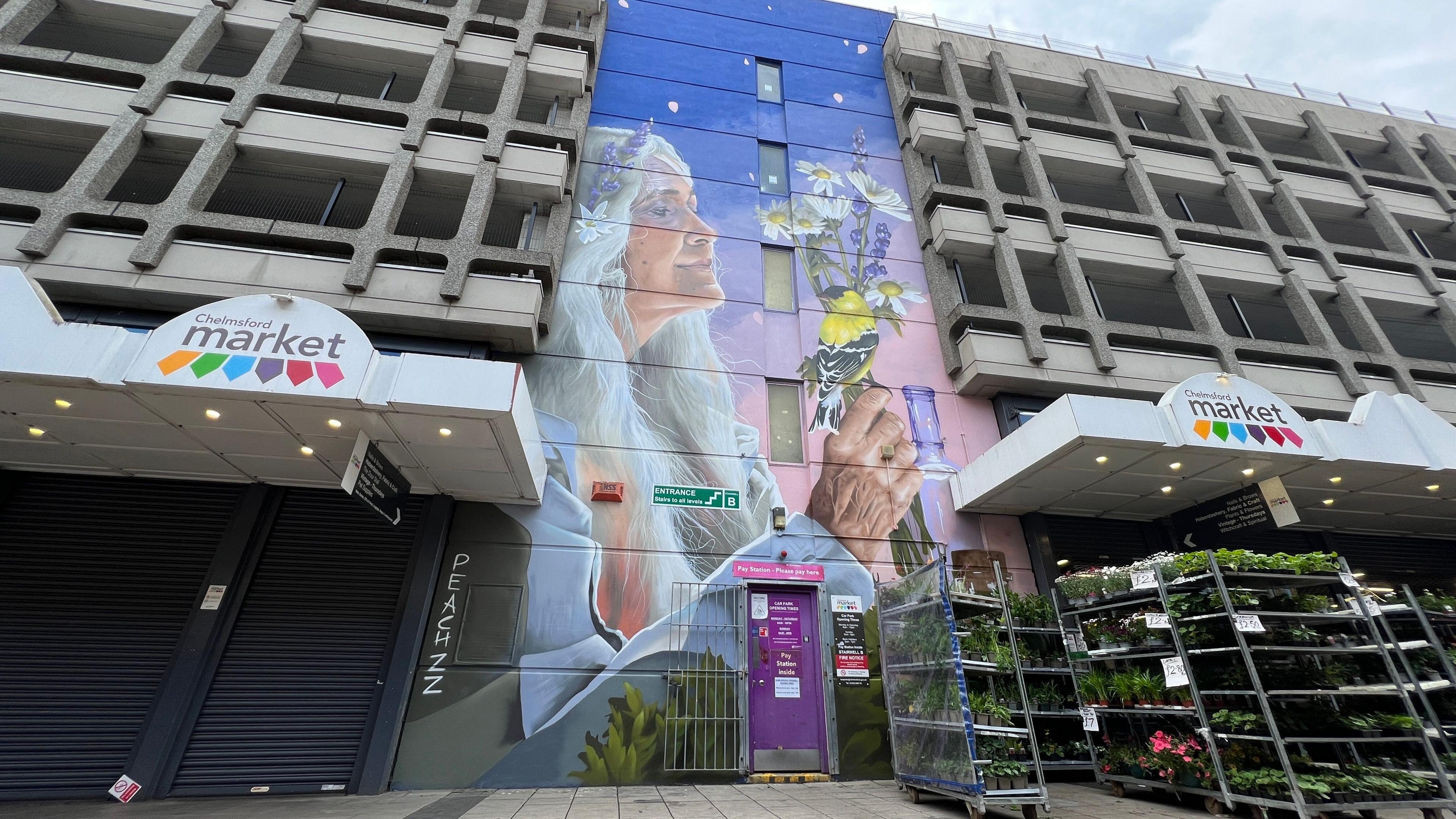 A mural on the side of Chelmsford Market.