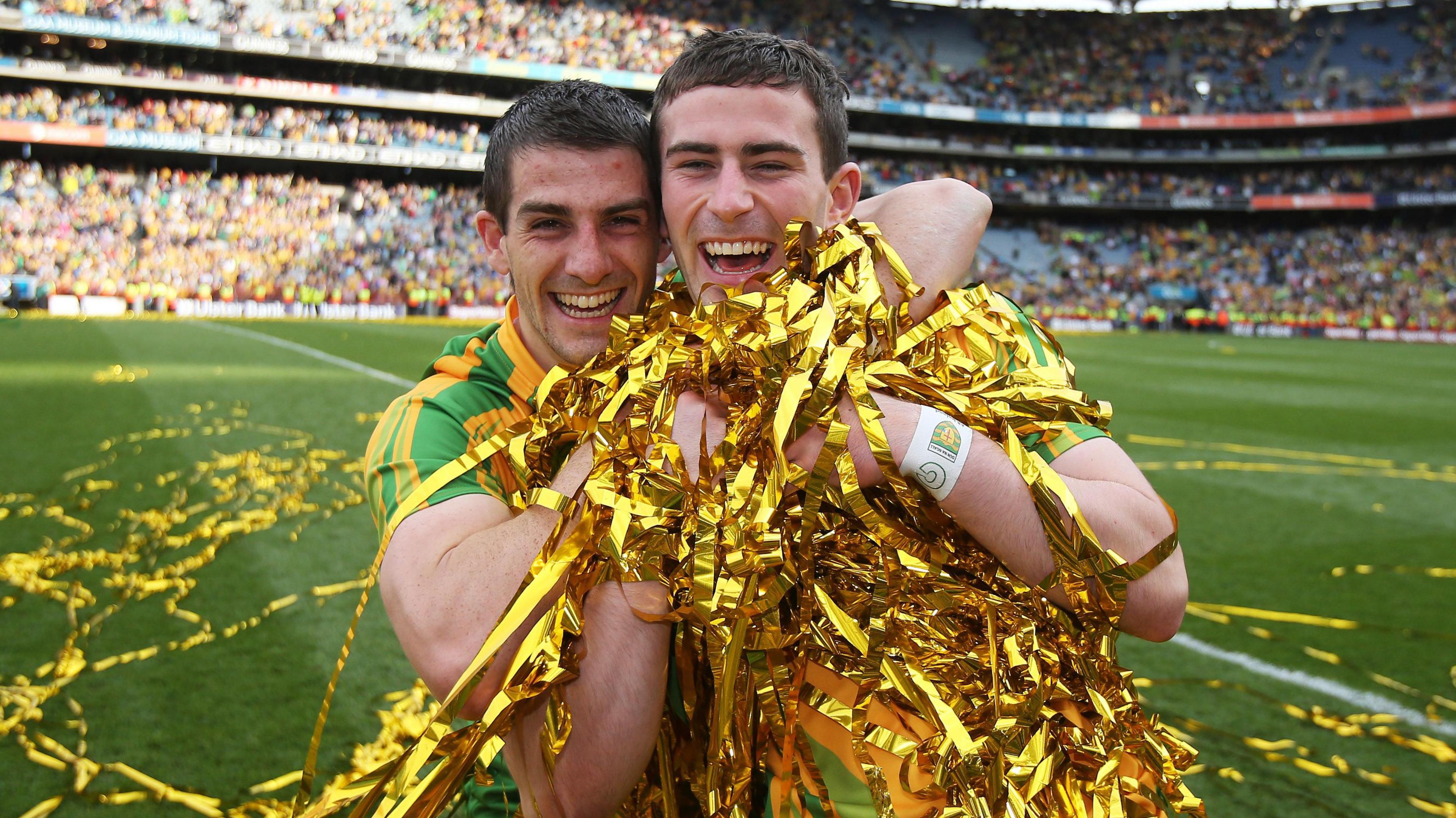 Paddy McGrath and Patrick McBrearty aft Donegal's 2012 All-Ireland win