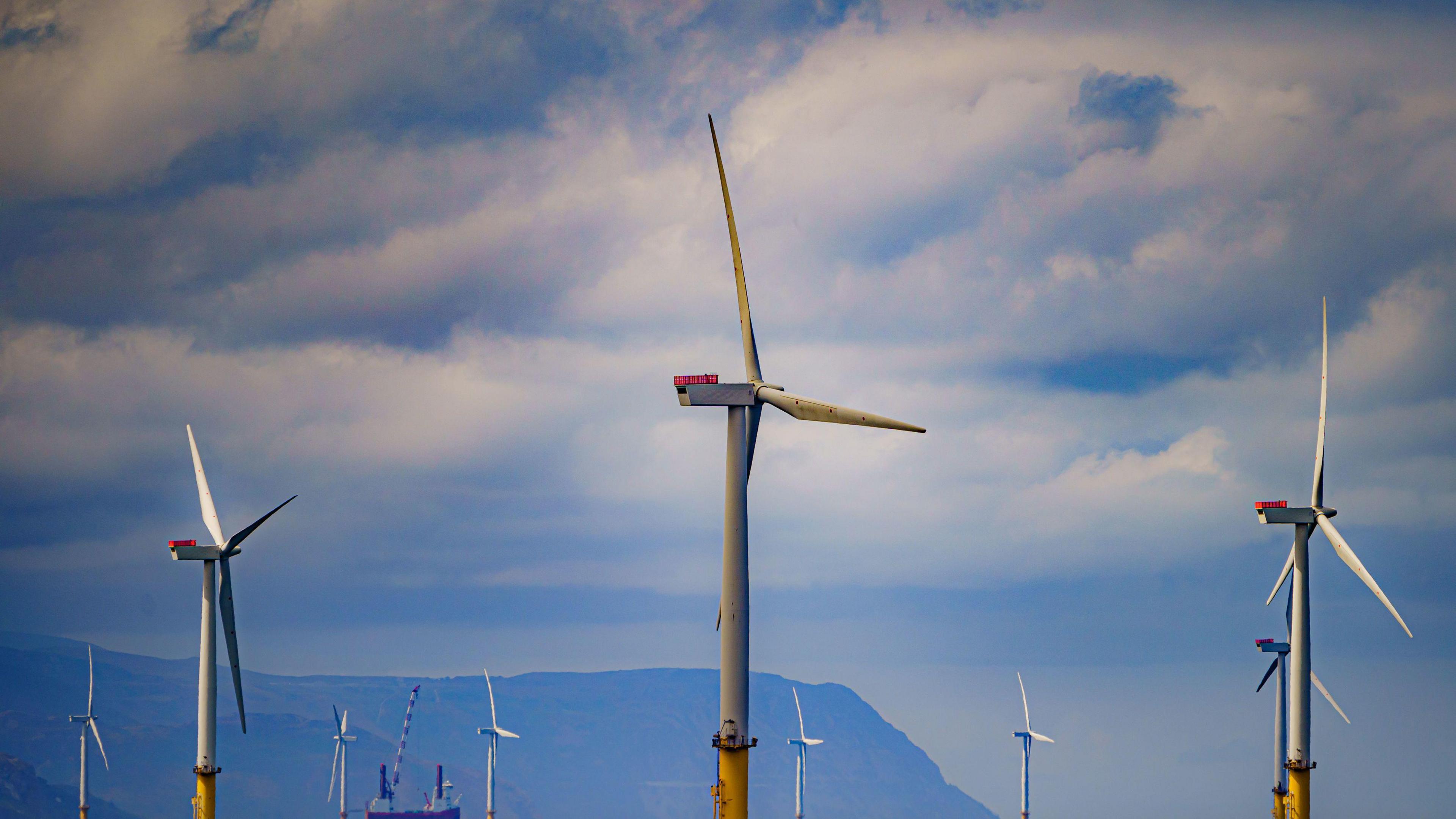 WE's Gwynt y Mor, the world's 2nd largest offshore wind farm located eight miles offshore in Liverpool Bay, off the coast of North Wales