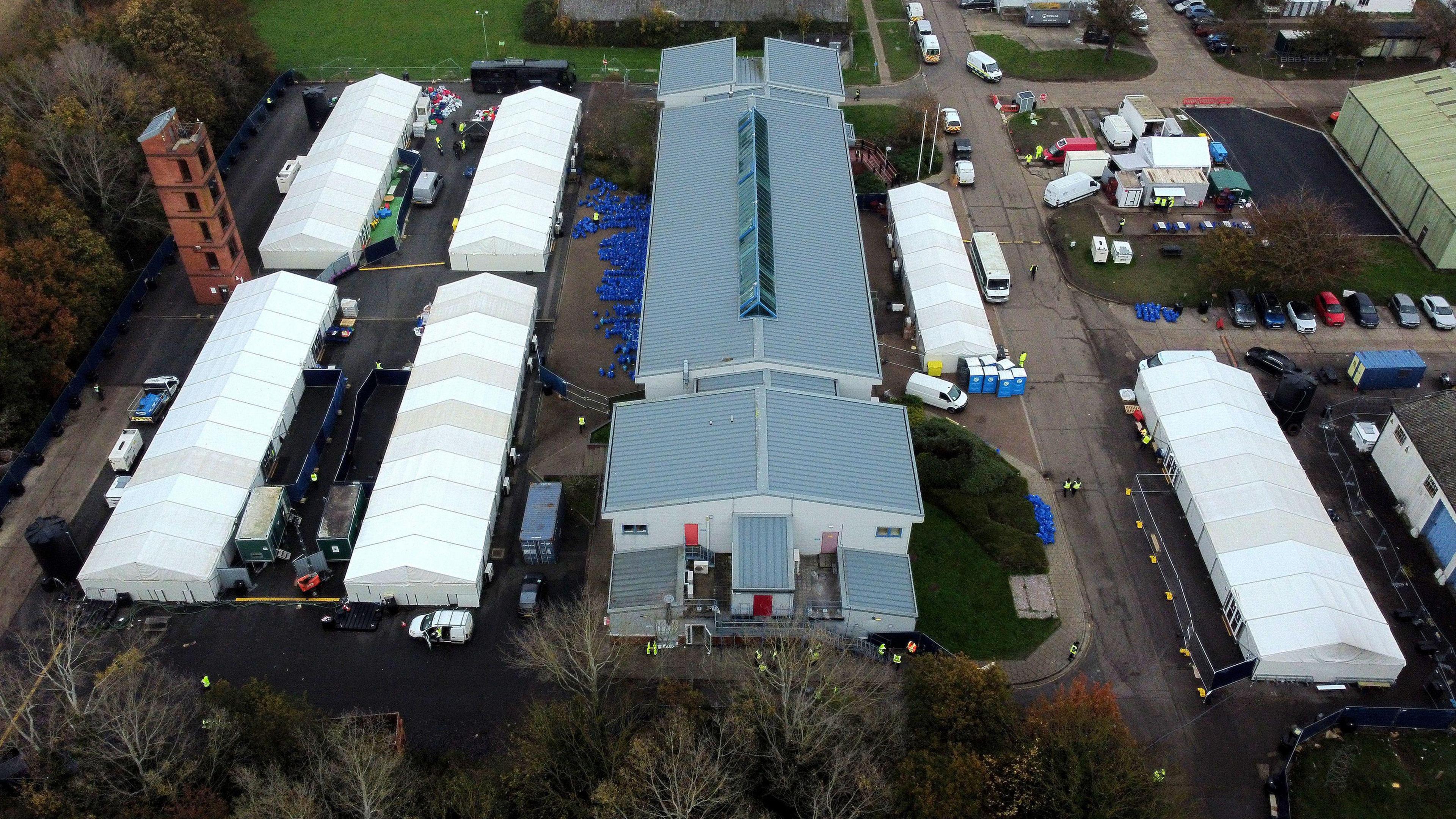 A view of the Manston immigration short-term holding facility in 2022