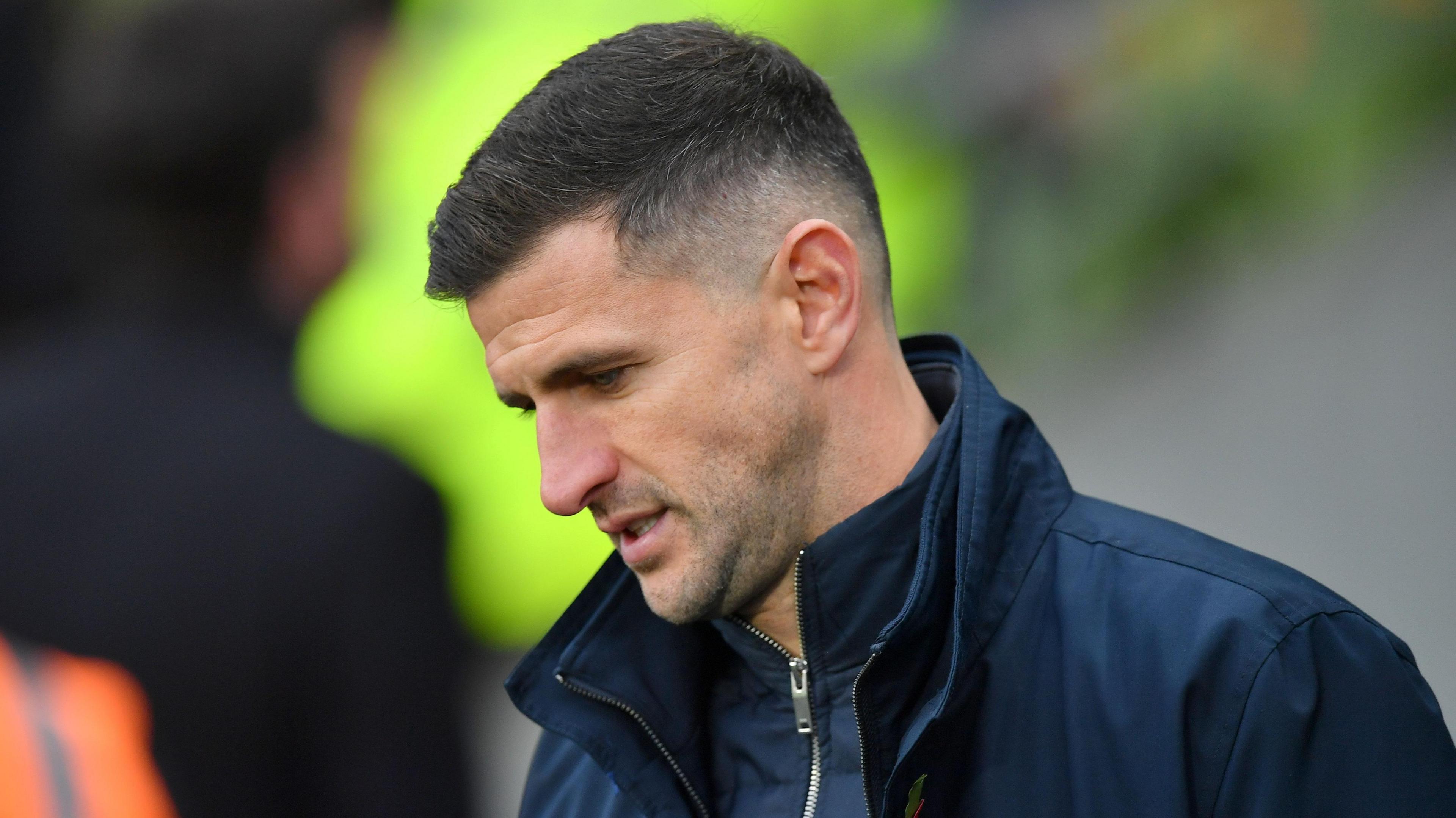 Portsmouth FC manager John Mousinho during the Championship match between Hull City and Portsmouth