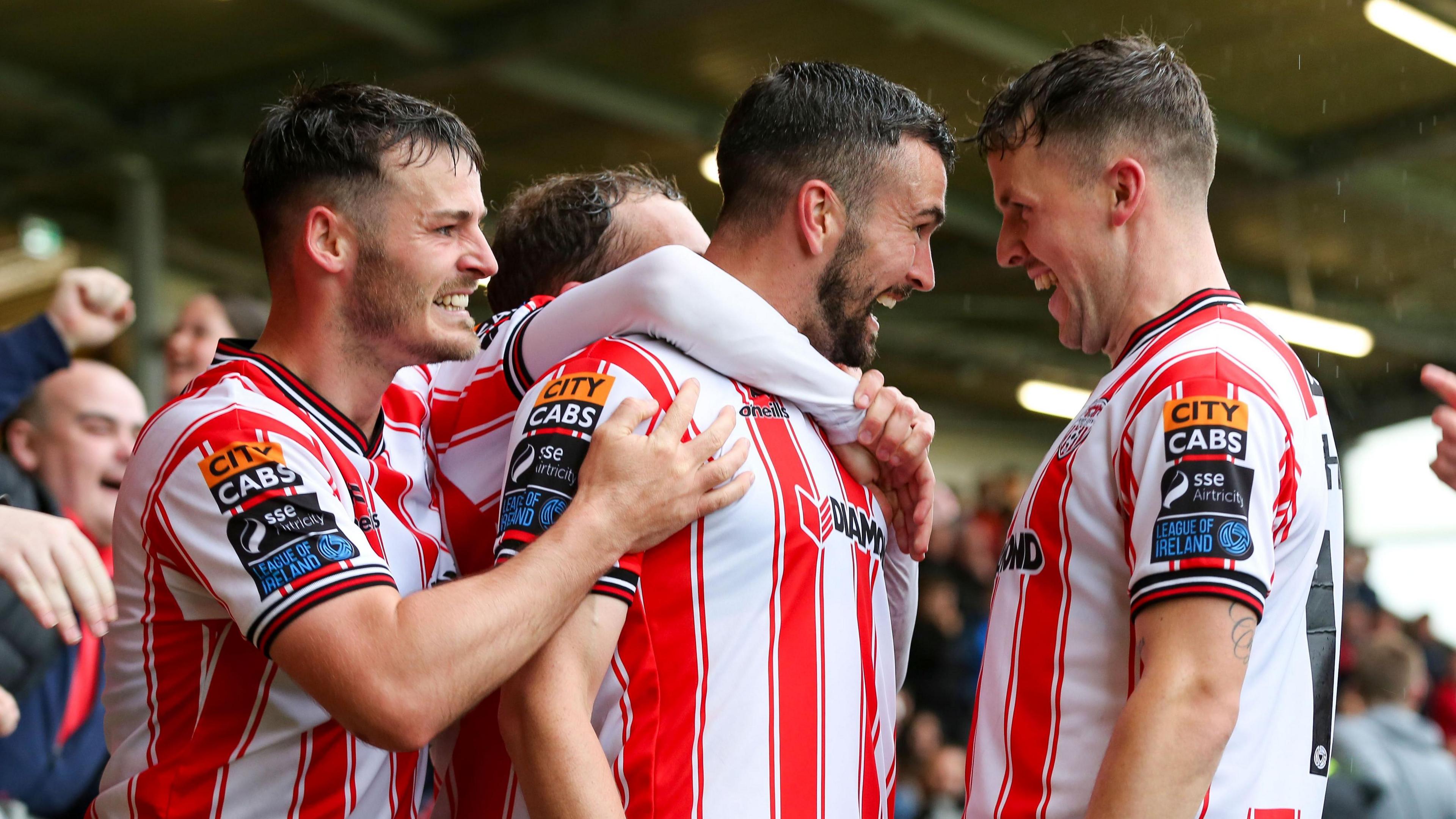 Derry City celebrate their opener