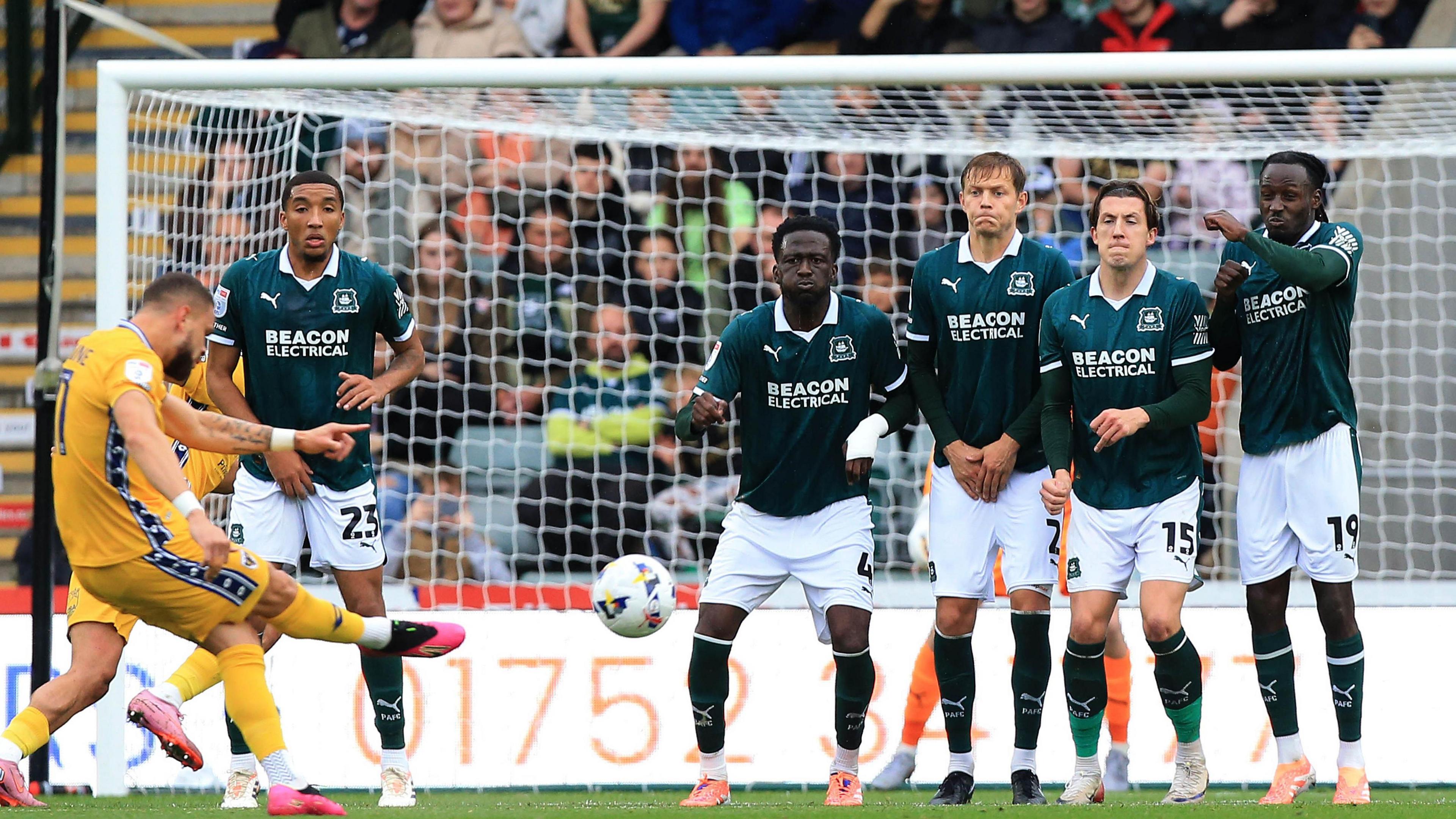 Action from Plymouth Argyle v AFC Wimbledon