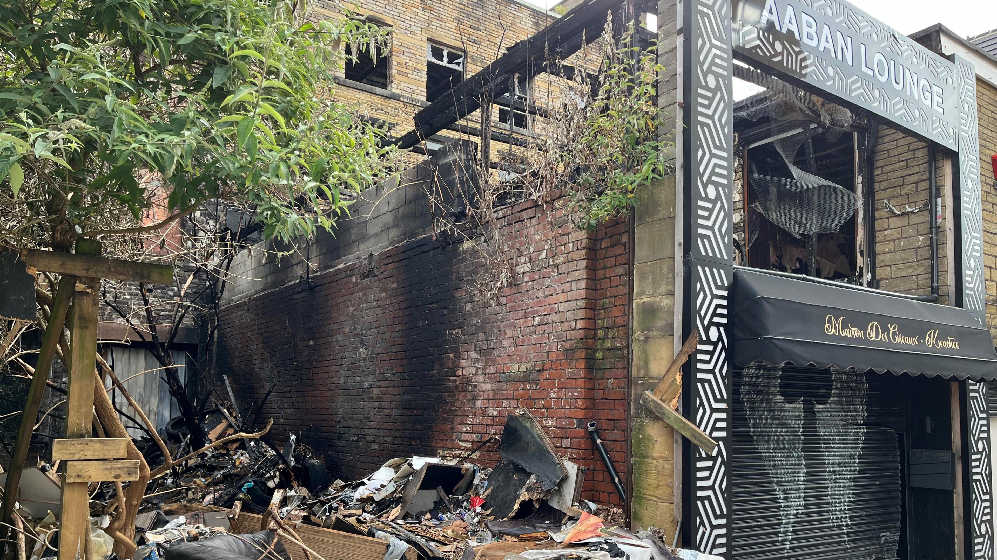 Fire damage at the Aabon Lounge shisha bar