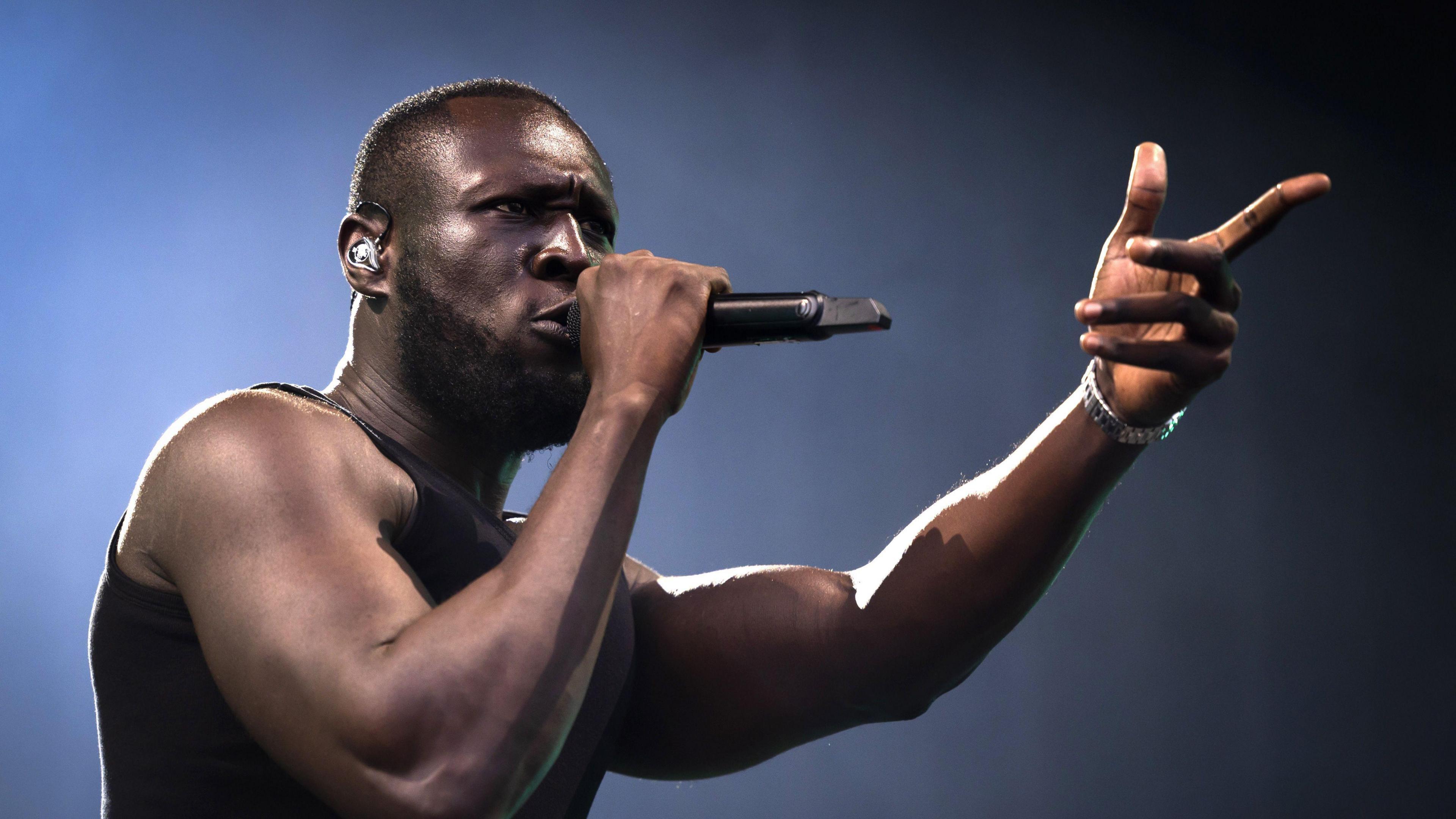 Stormzy performs on the main stage at the Gurtenfestival in Bern, Switzerland