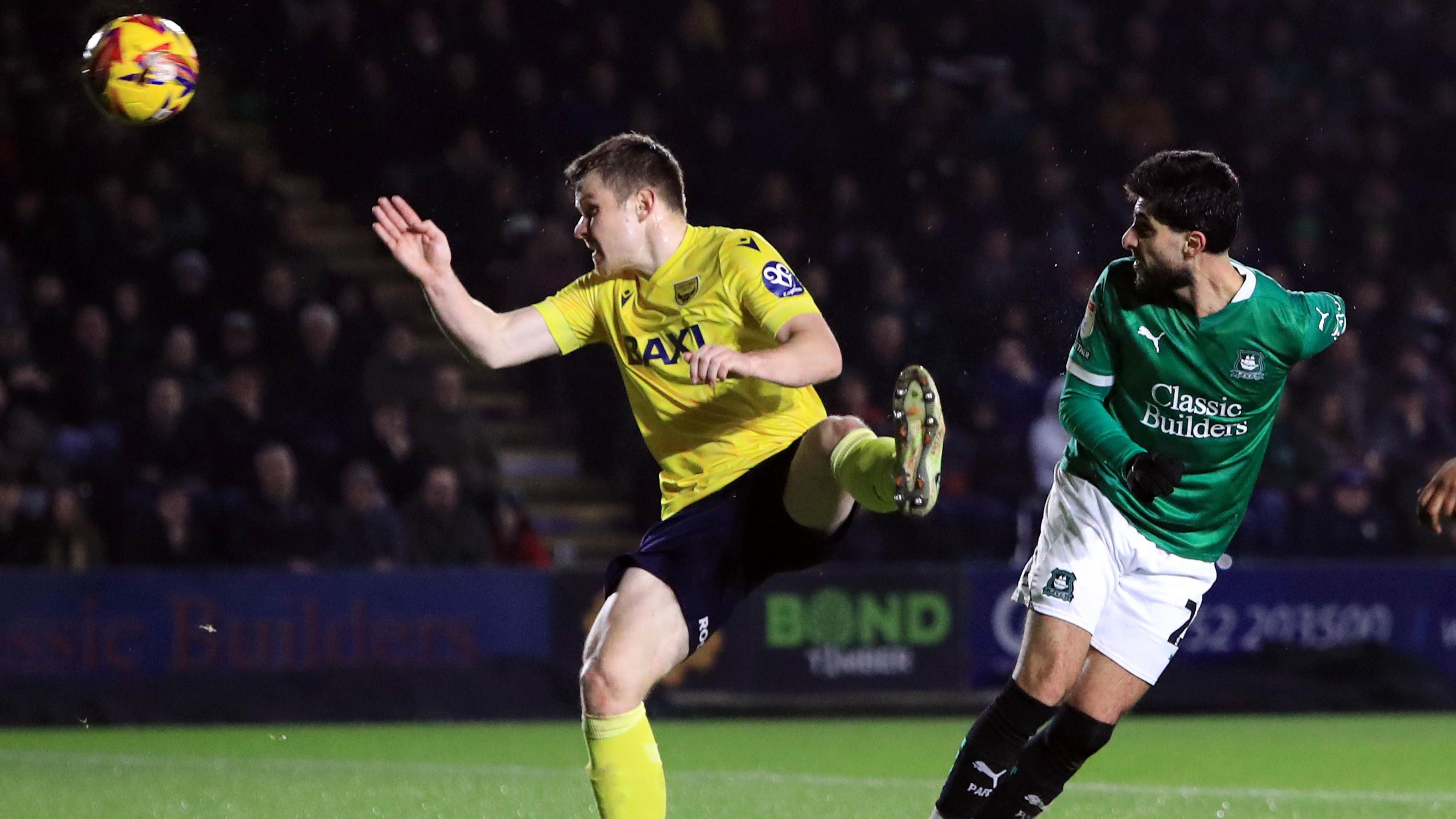 Rami Al Hajj's heads the first goal scored by Plymouth Argyle under their new head coach Miron Muslic