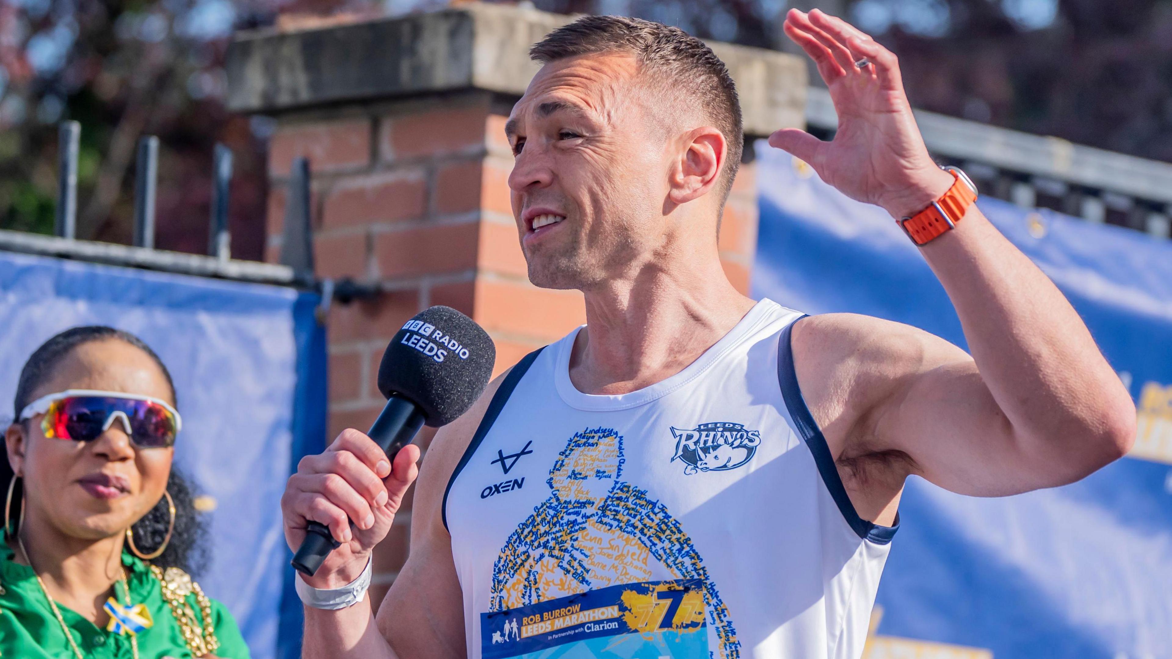 Kevin Sinfield in Leeds in May 2025 ahead of a fundraising marathon