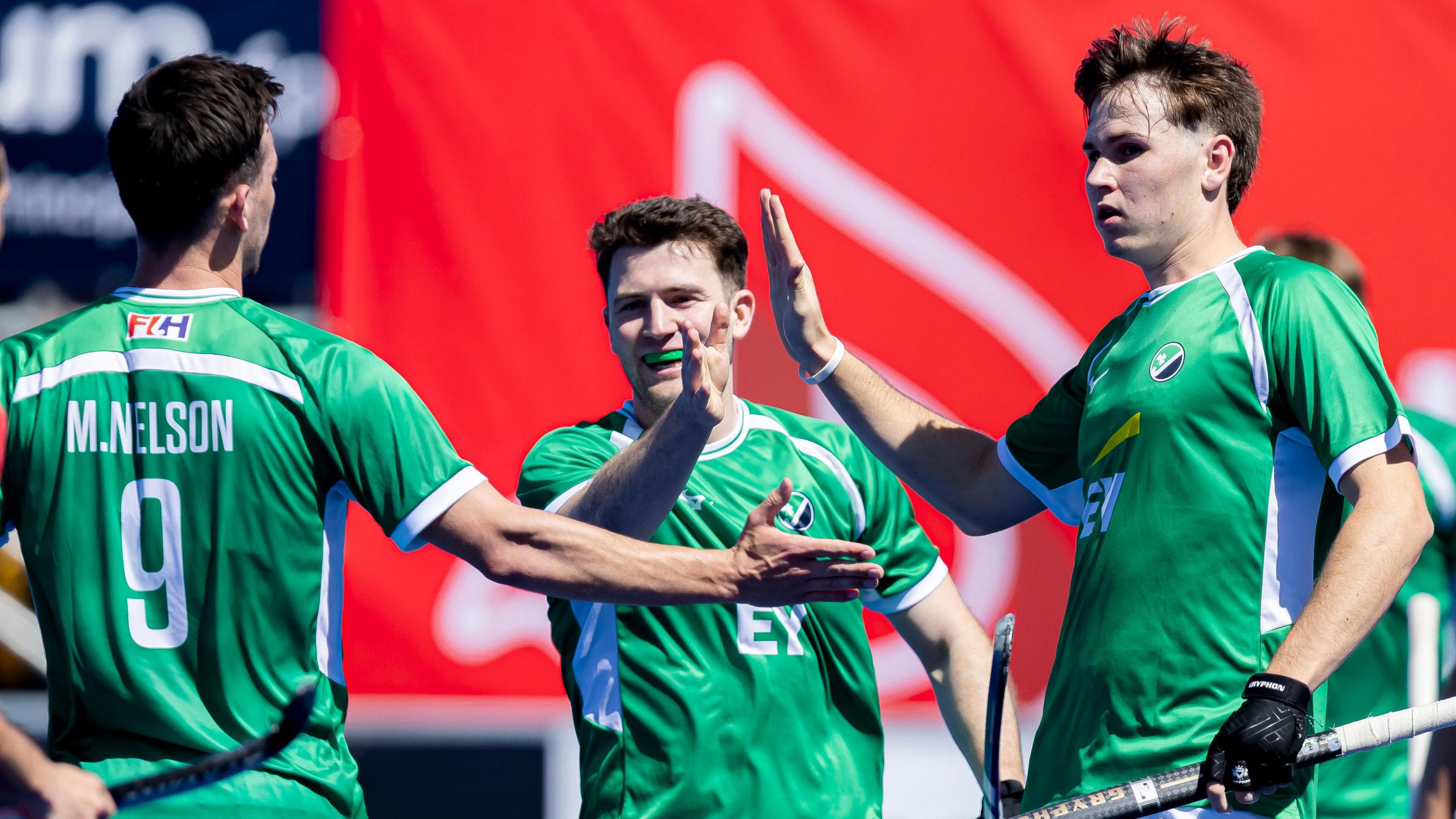 Ireland celebrating a goal