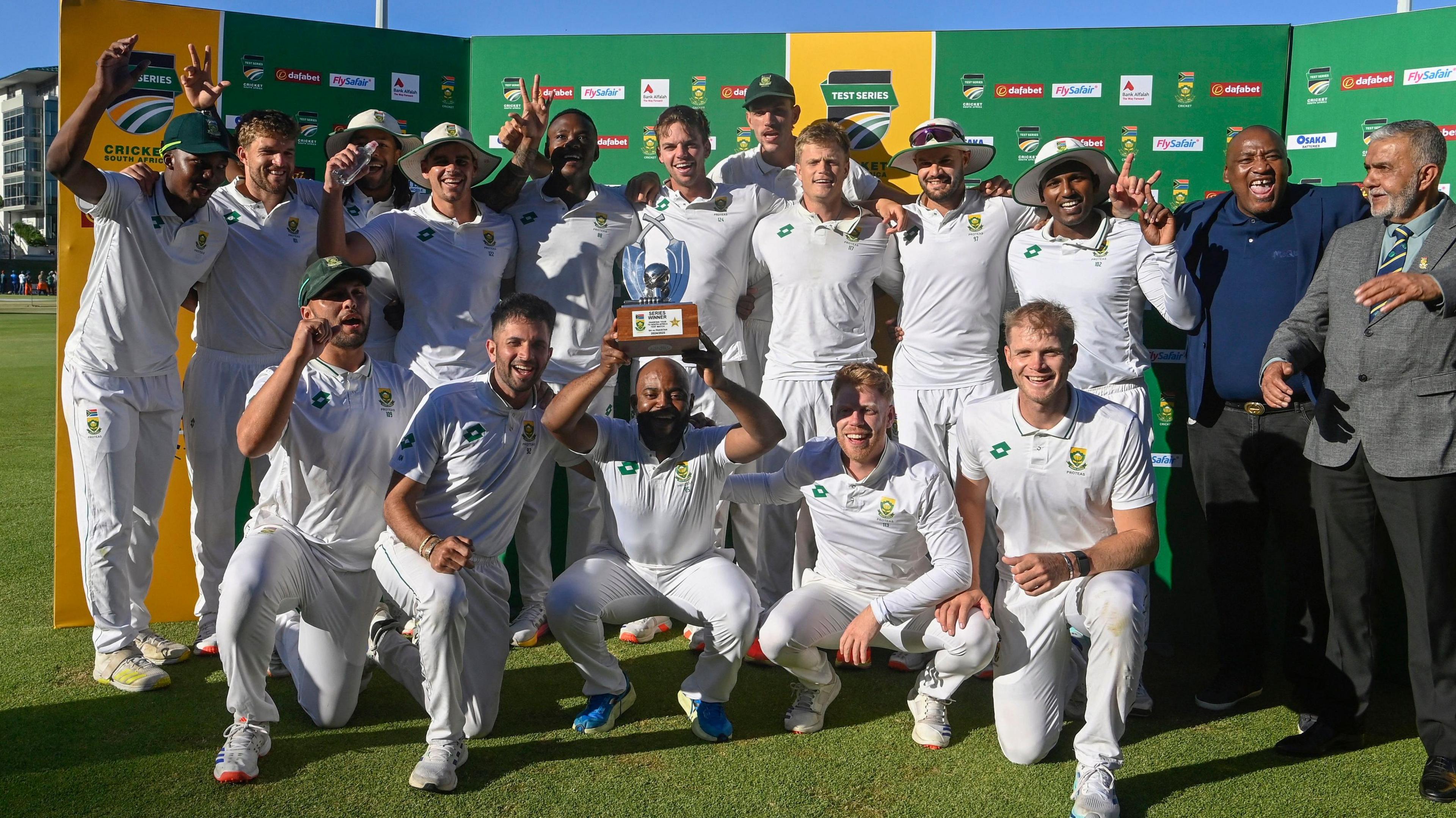 South Africa with the Test series trophy