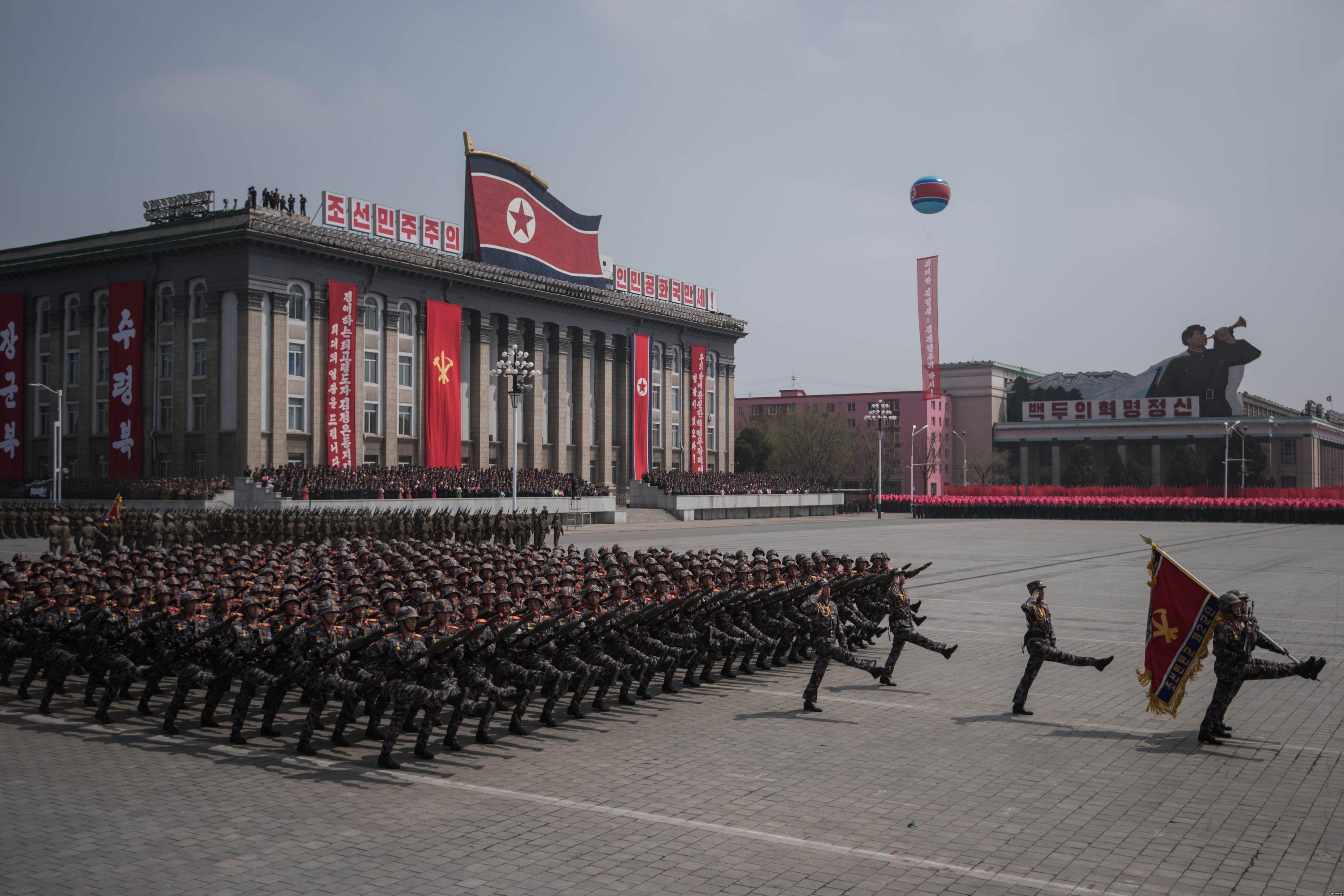 Military parade in central Pyongyang in April 2017