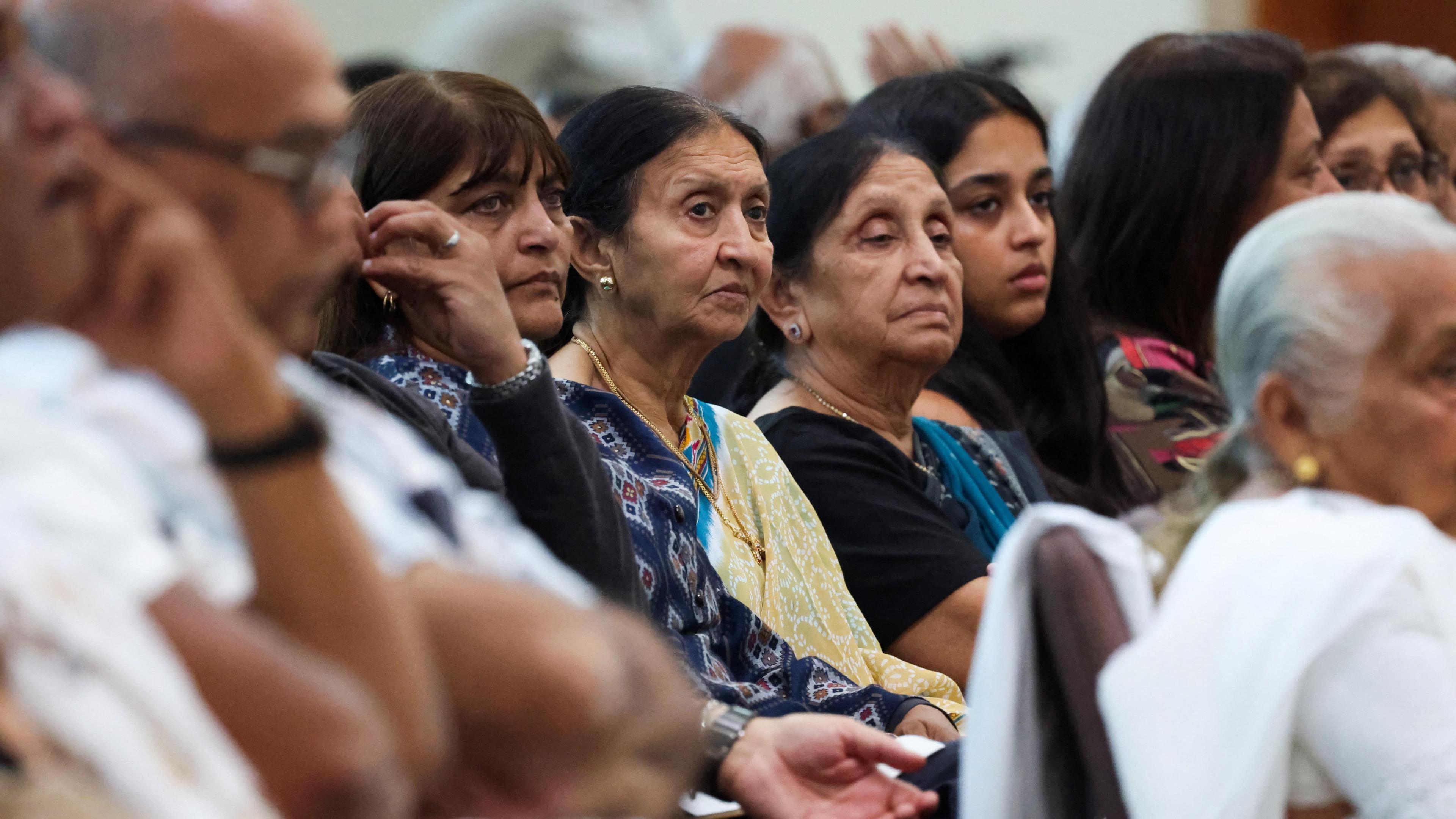 People attend a gathering in memory of Air India crash victims in Wembley.