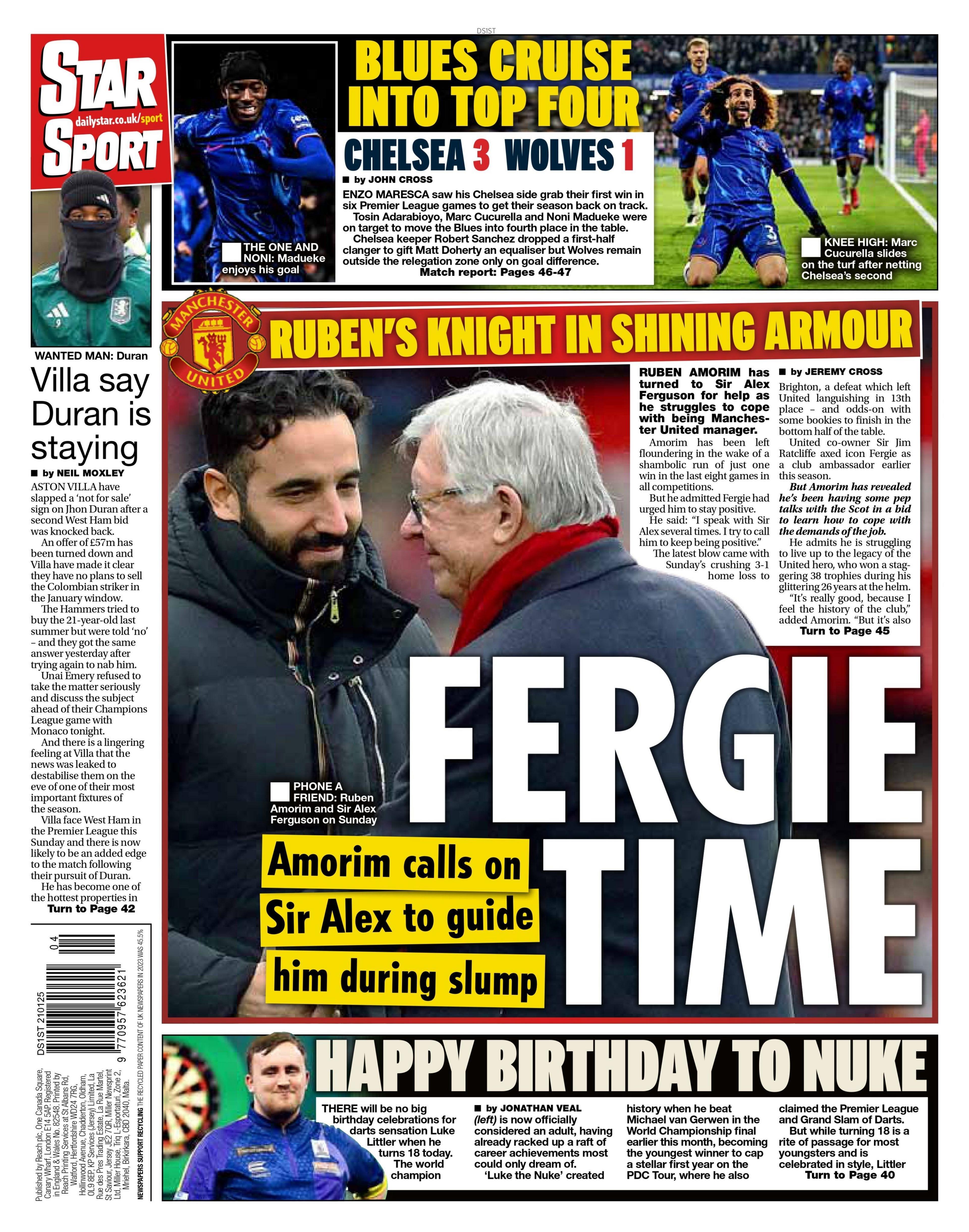 The back page of the Daily Star