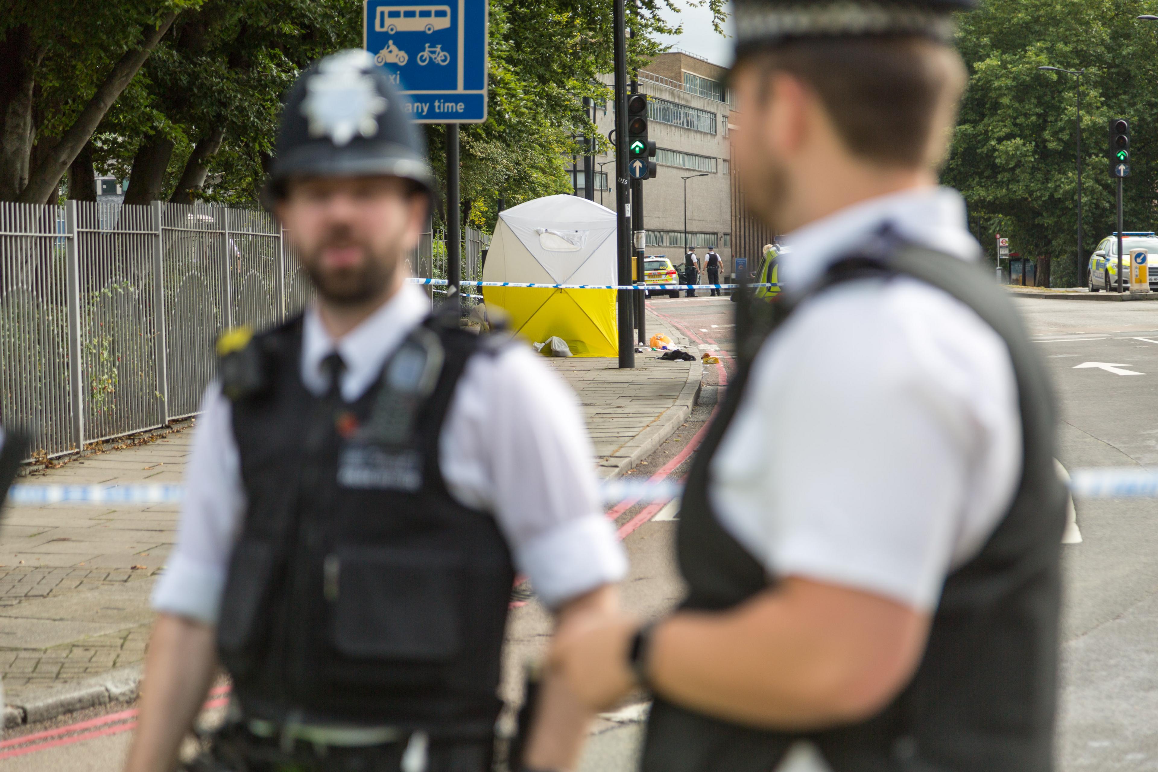 Photo of police at a crime scene