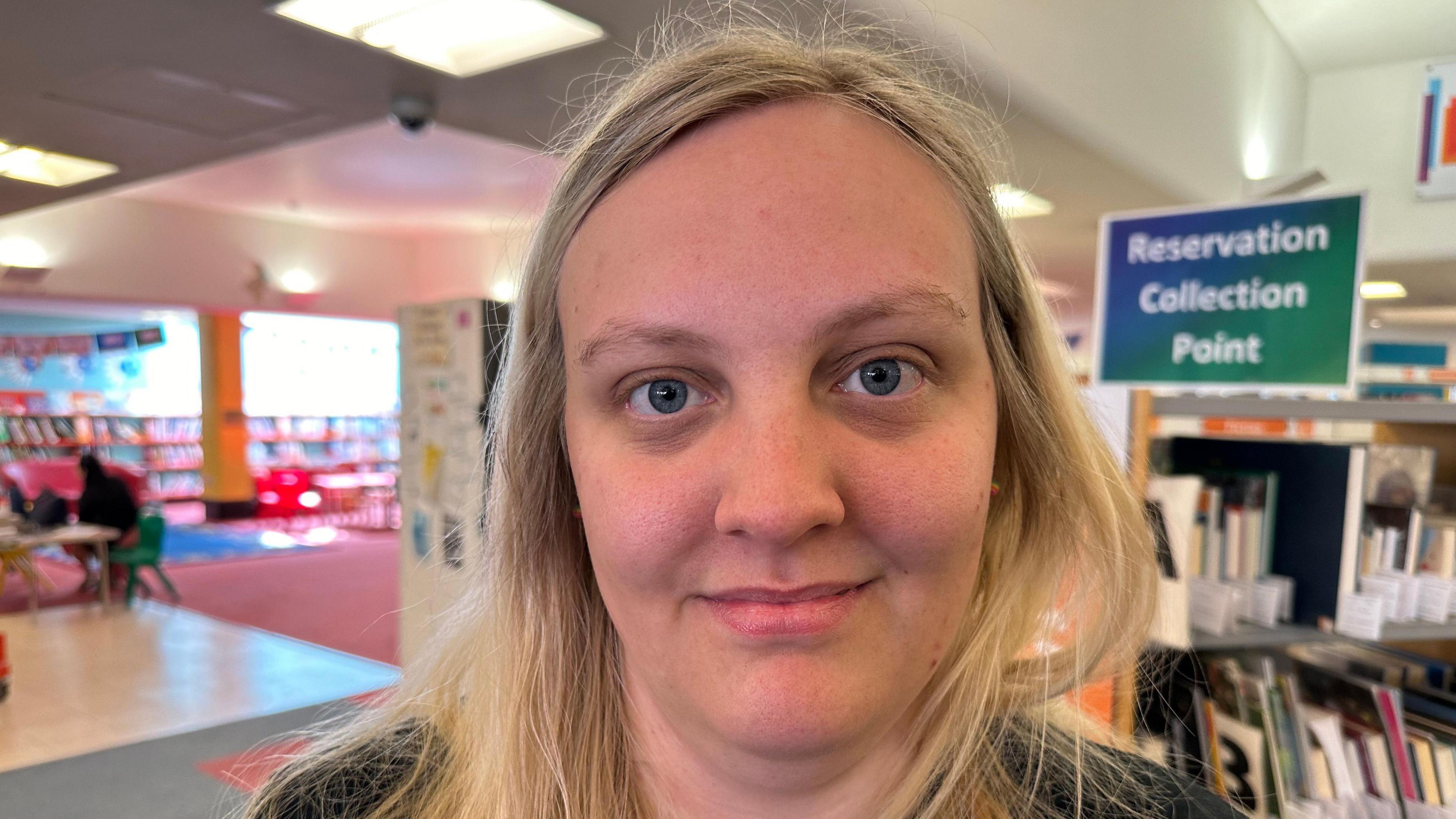 Library and information advisor, Ellie Hart, pictured inside Ipswich County Library 