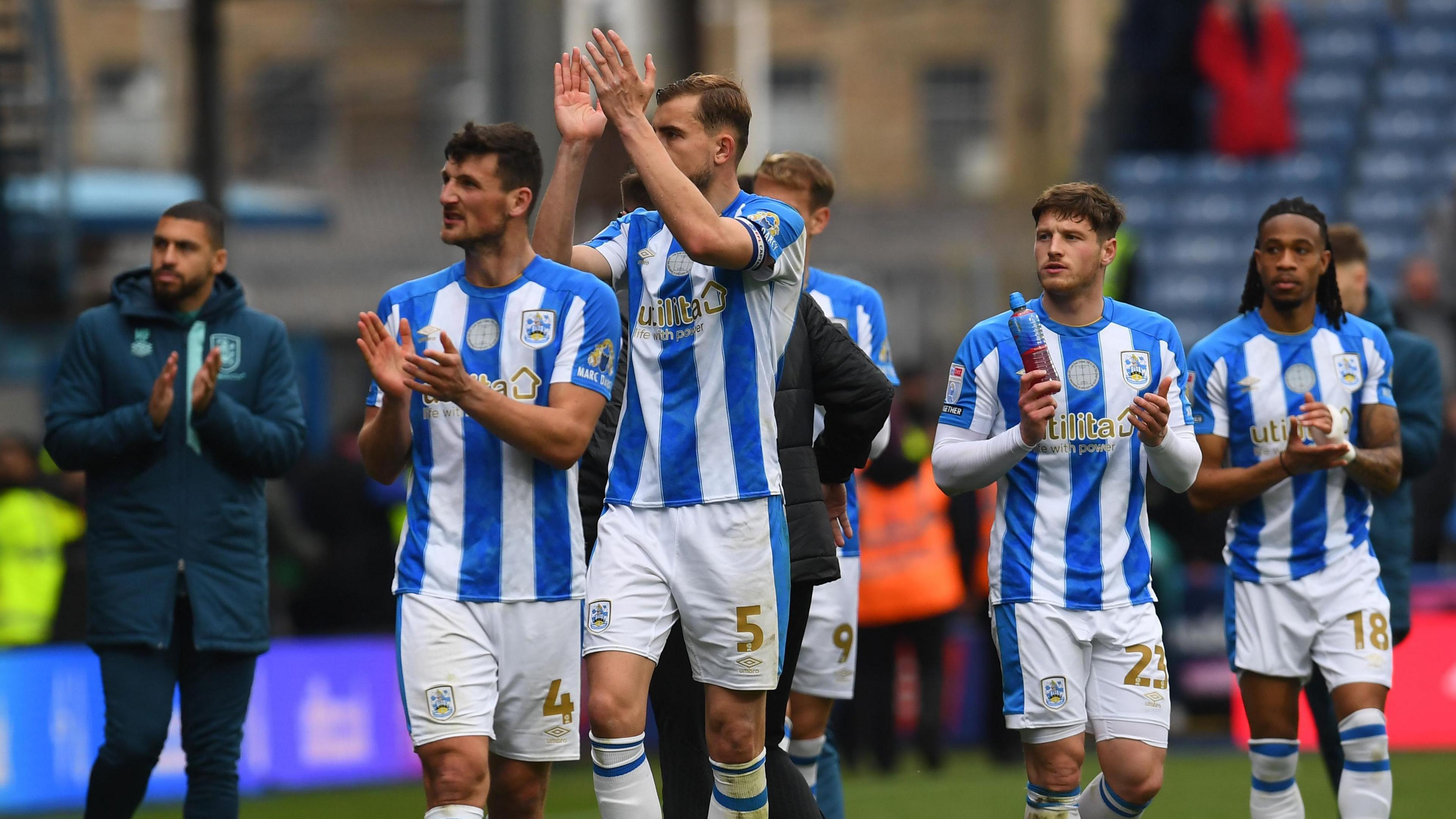 Huddersfield players after the 1-1 draw with Birmingham 