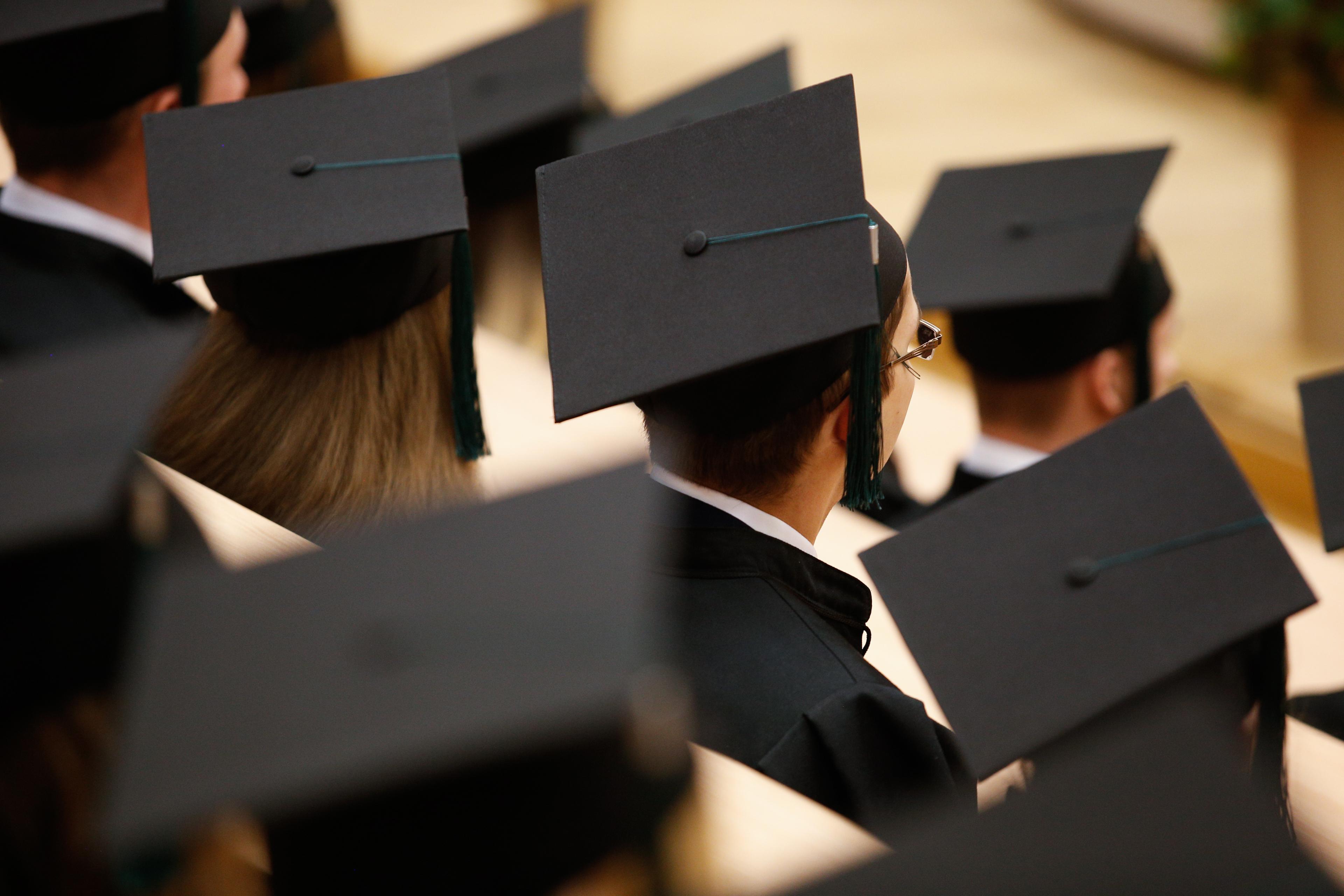 Students pictured at a graduation ceremony