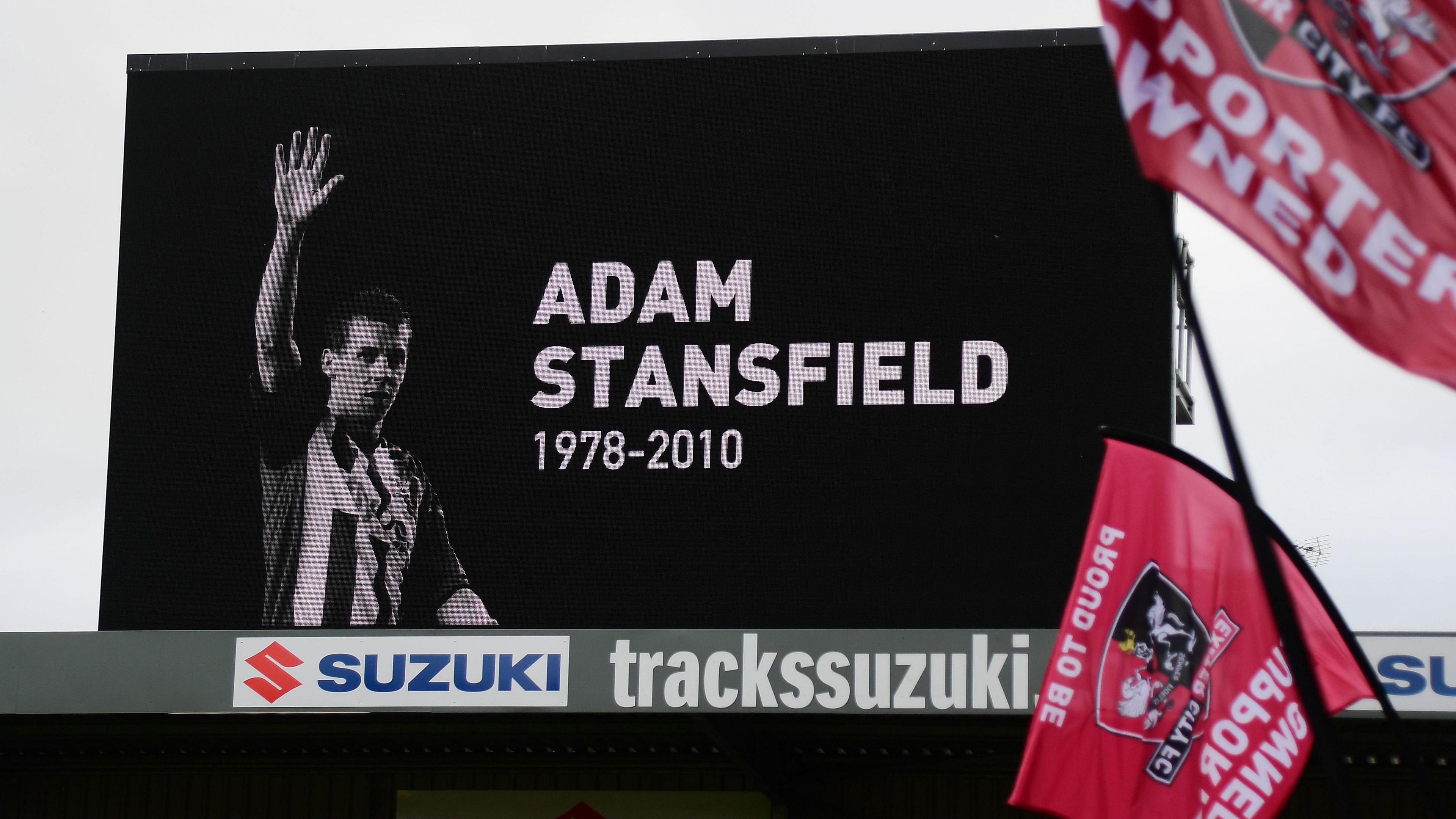 Stansfield was honoured by Exeter on the anniversary of his death last season