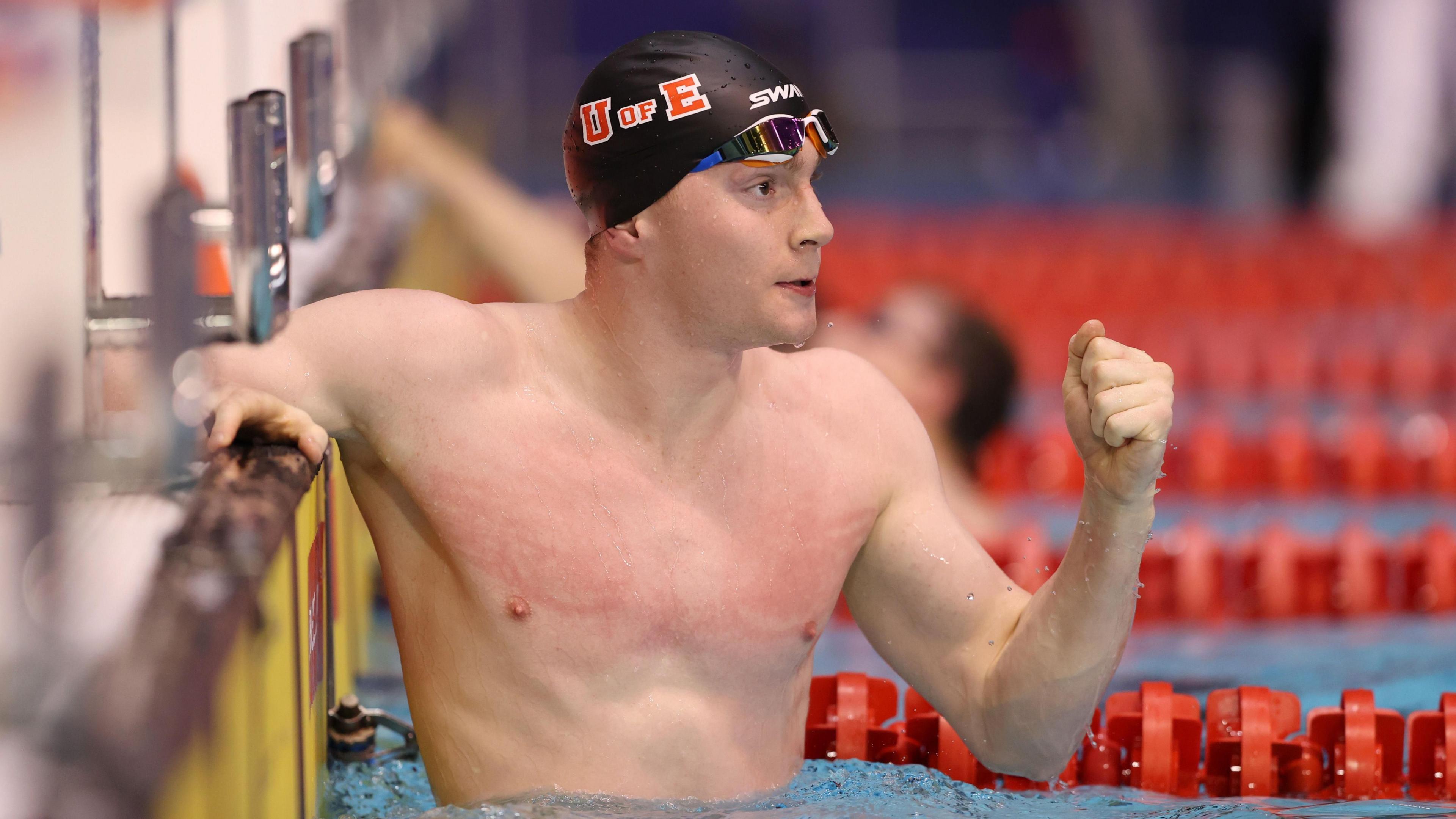 Archie Goodburn of Edinburgh University celebrates