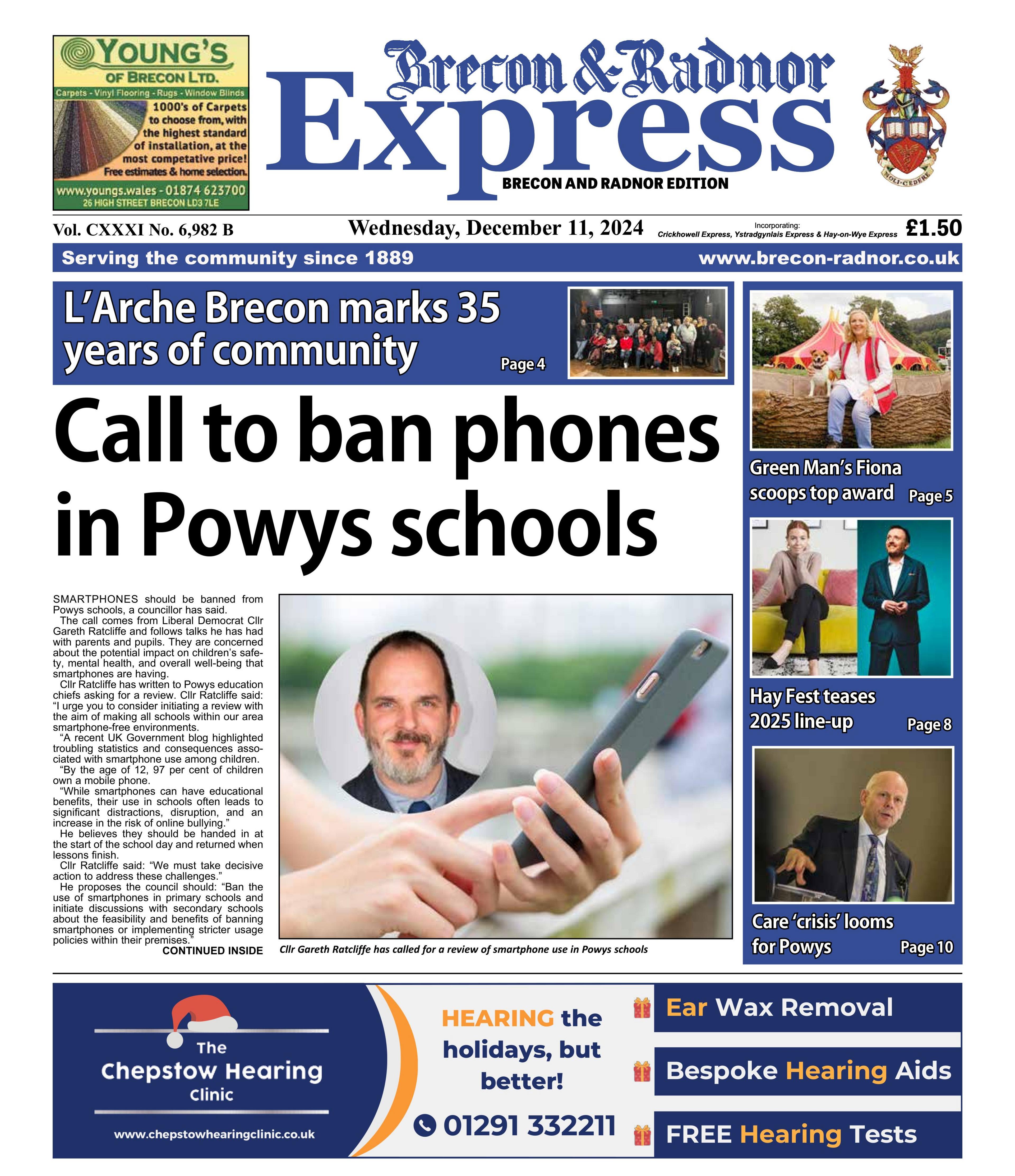 Front page of the Brecon & Radnor Express