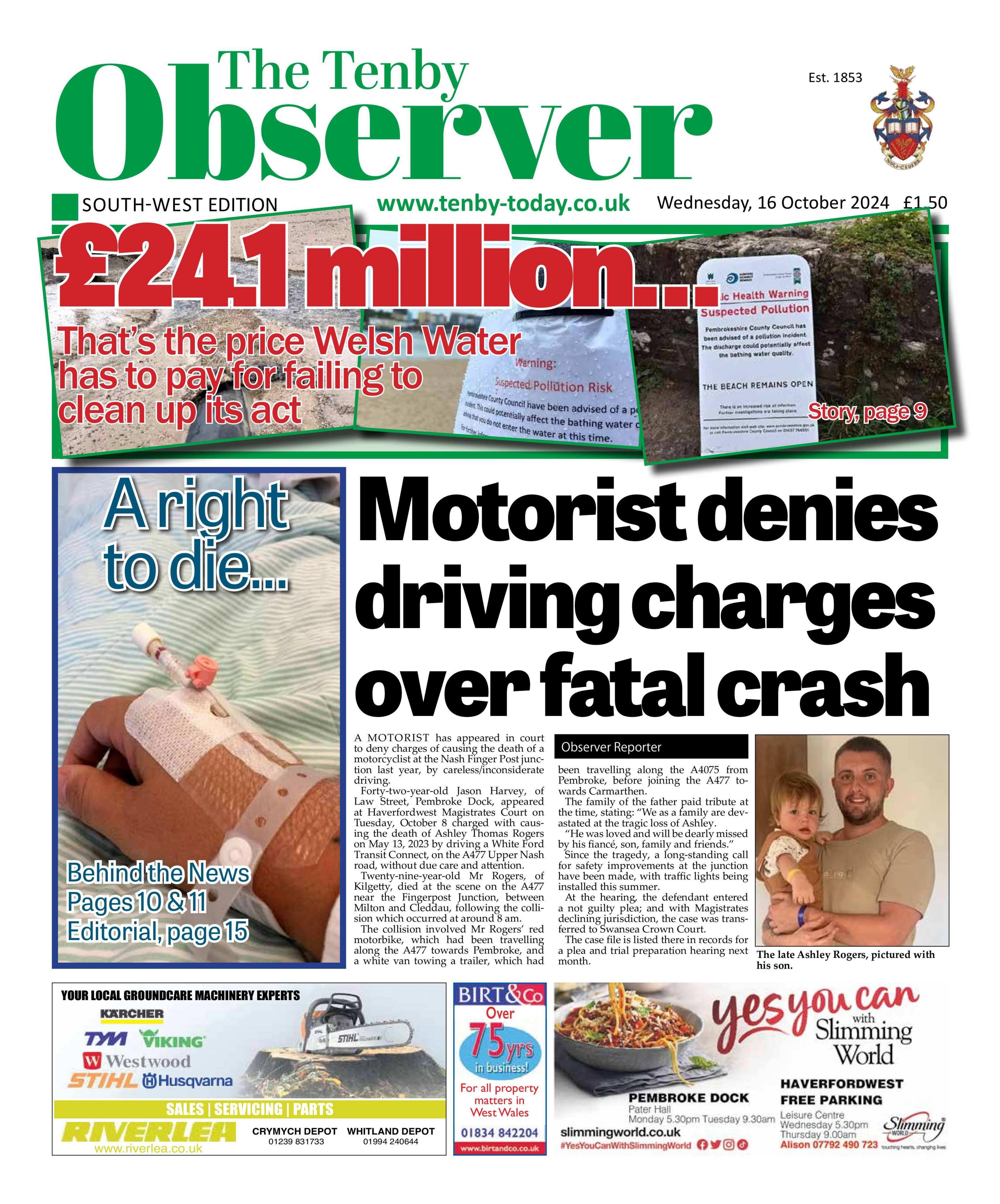 The Tenby Observer front page