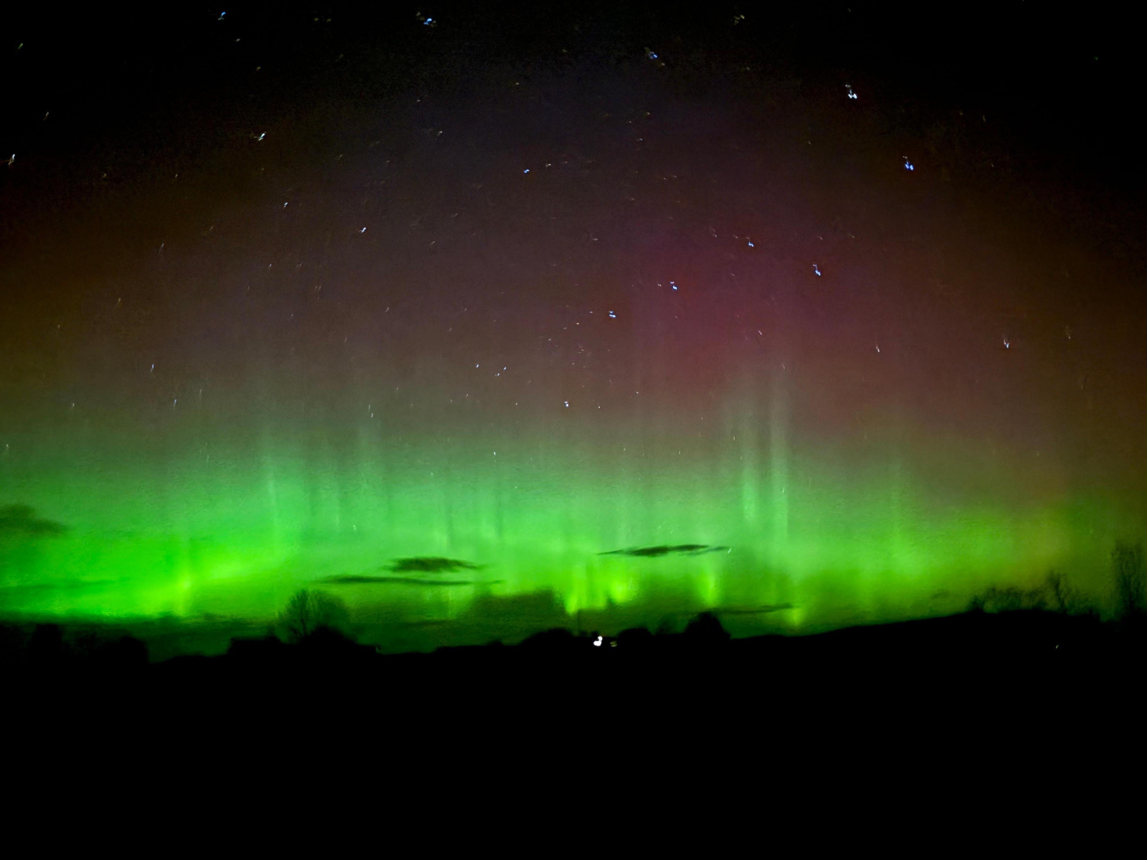 A wall of the green lights could be seen from Broadford in Skye