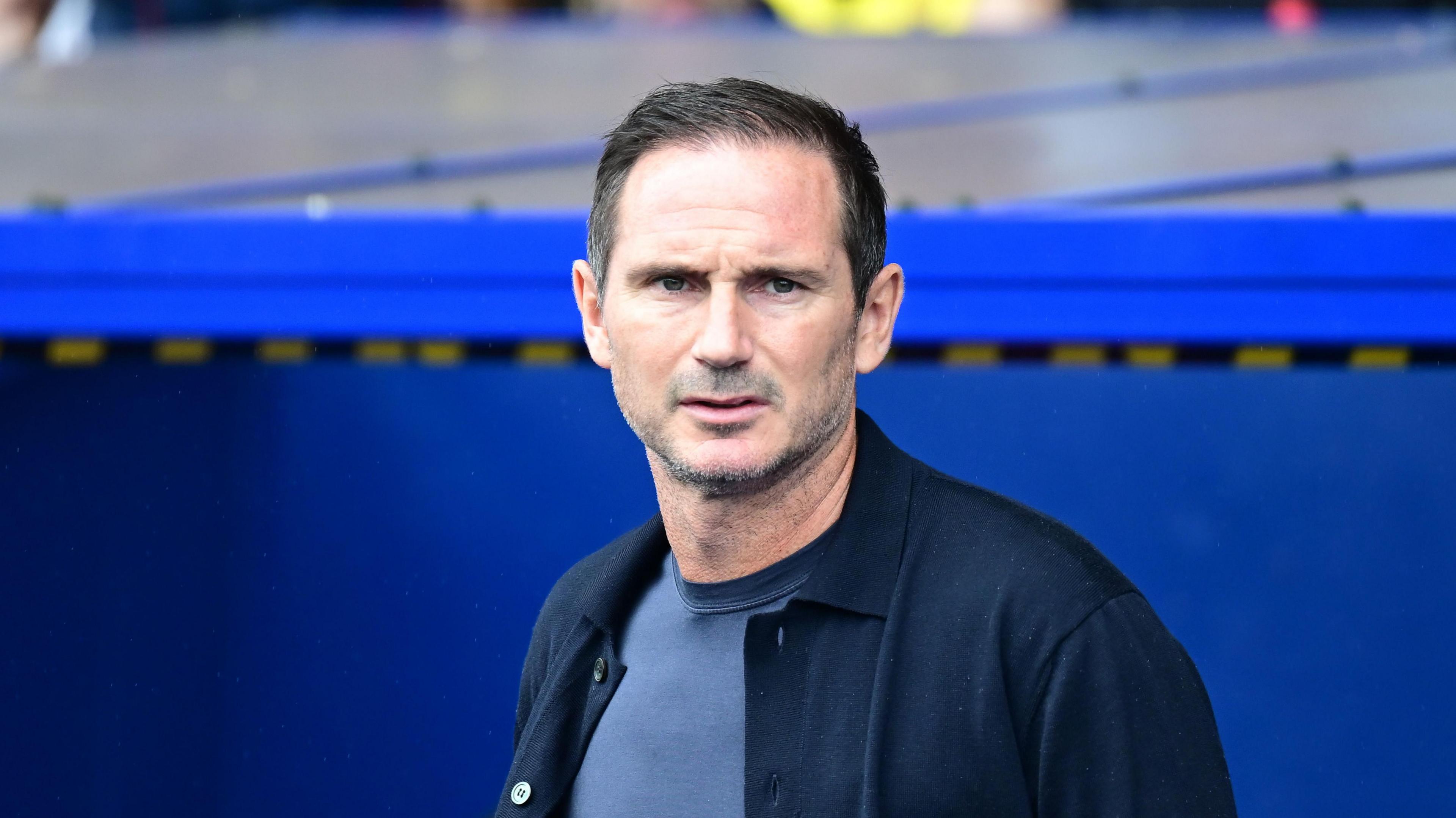 Coventry boss Frank Lampard in front of the dugout at the Kassam Stadium