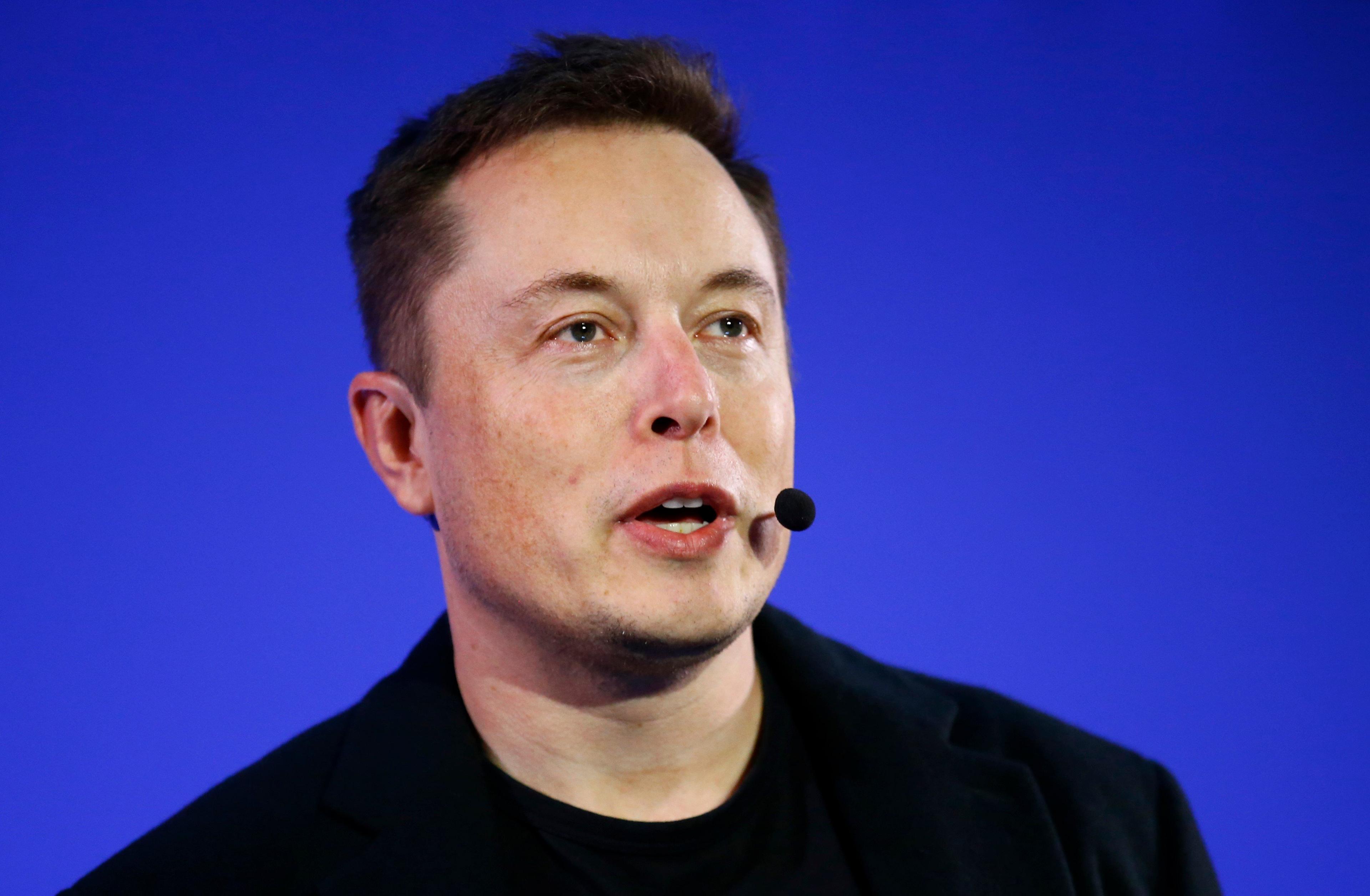 Tesla Motors CEO Elon Musk delivers a conference at the Paris Pantheon Sorbonne University as part of the United Nations Climate Change Conference in Paris; 2 December 2015