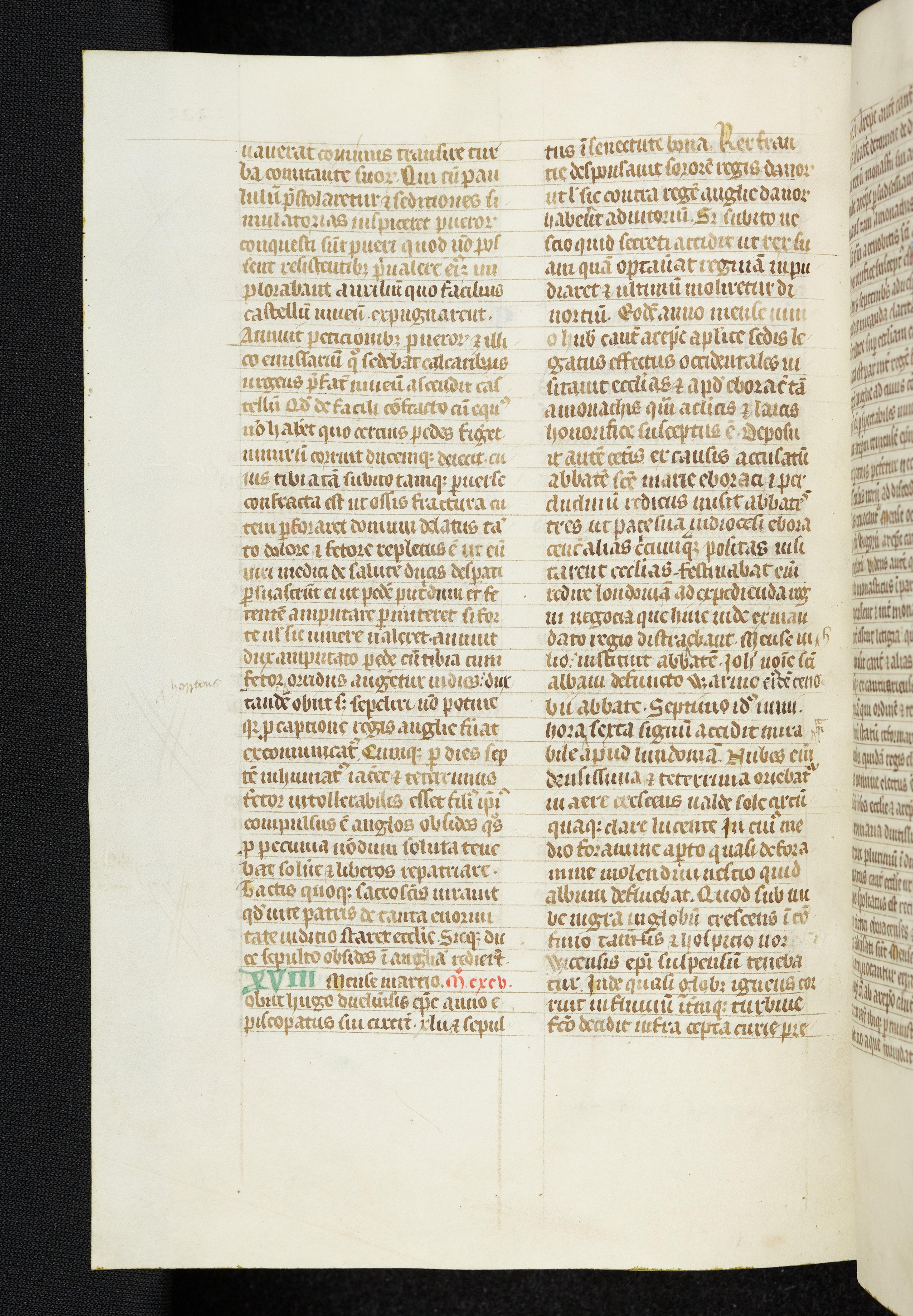 Medieval page of a chronicle