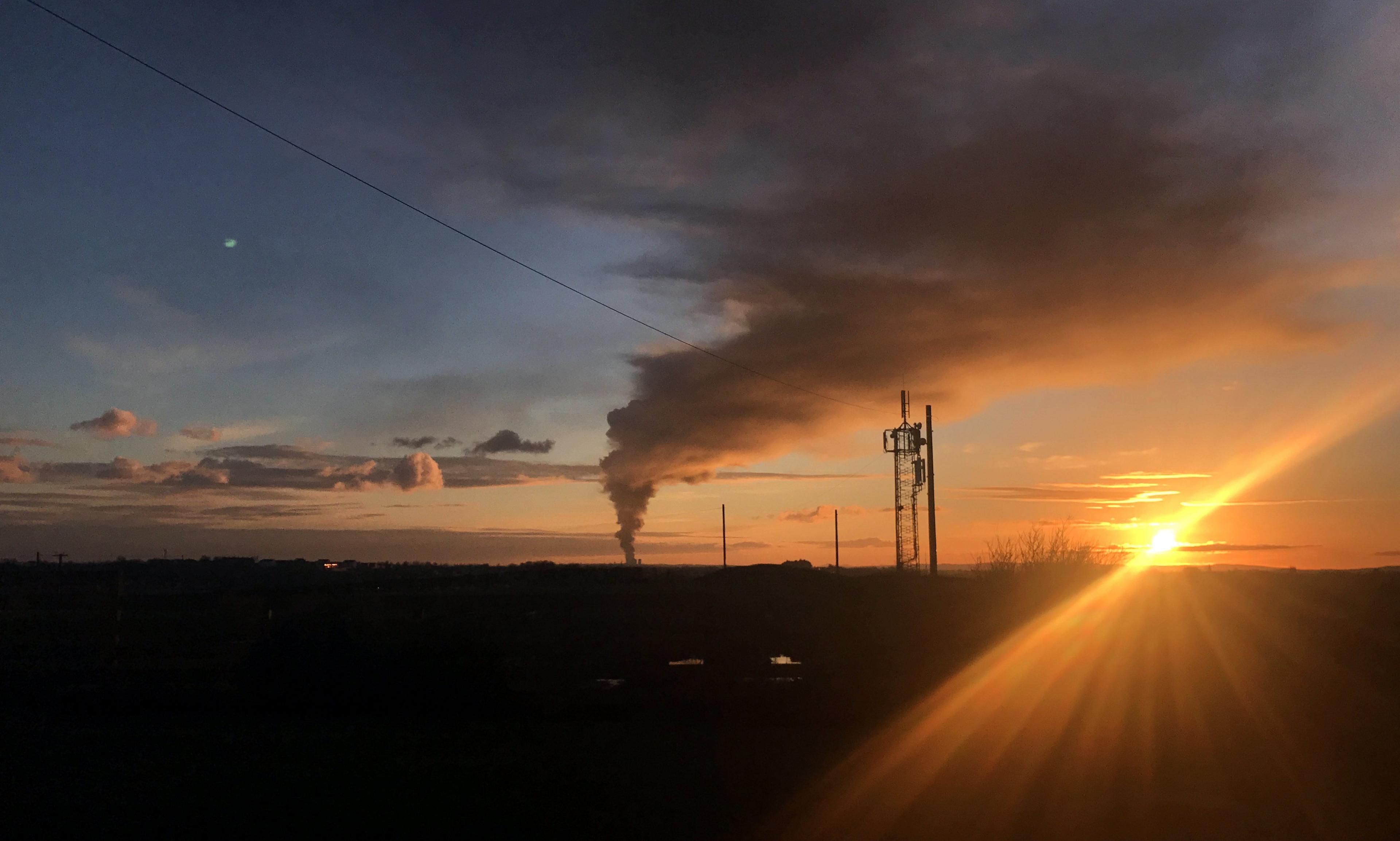 View of Glasgow scrapyard fire