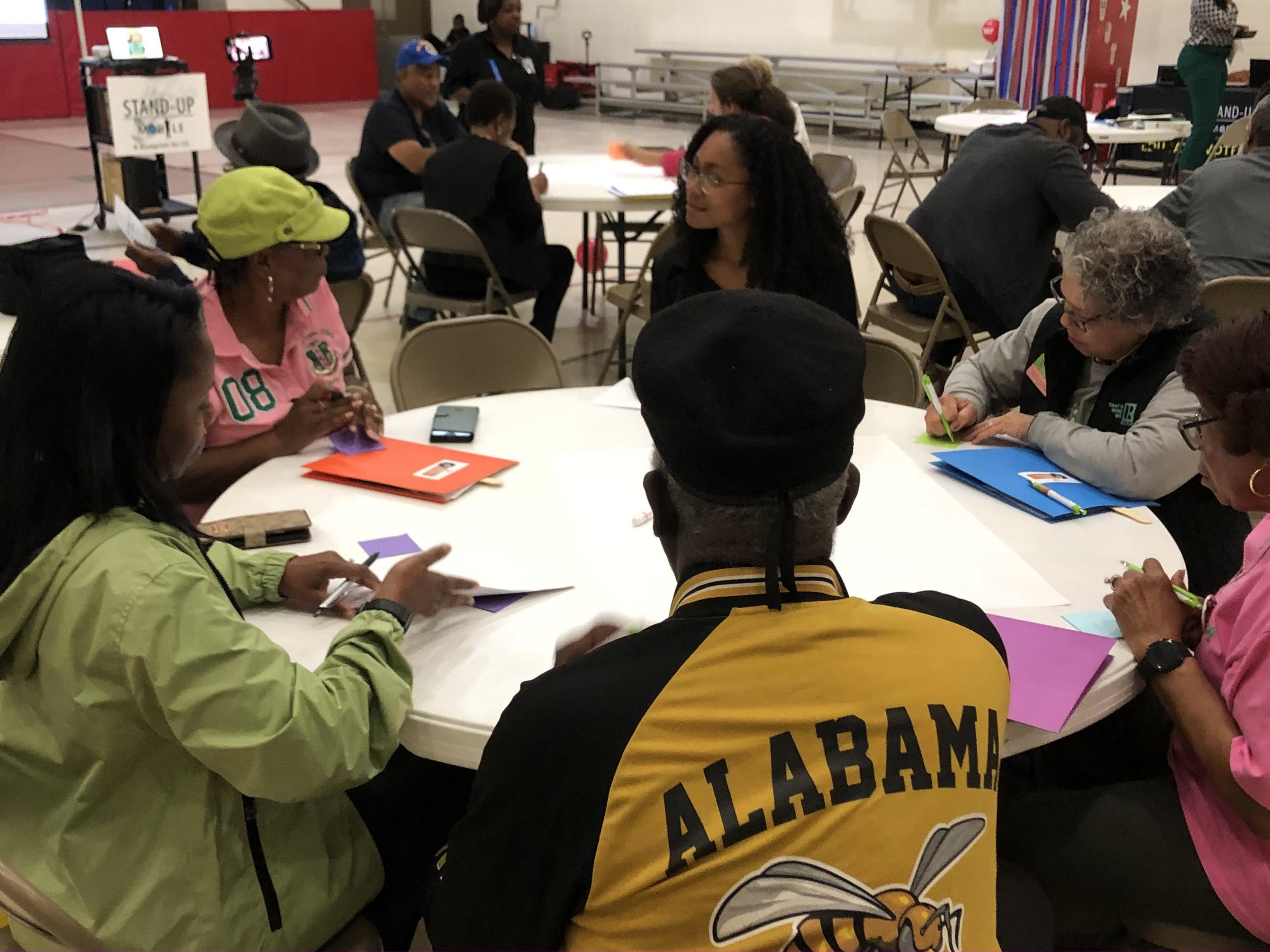 Voters in Mobile, Alabama attend a rally